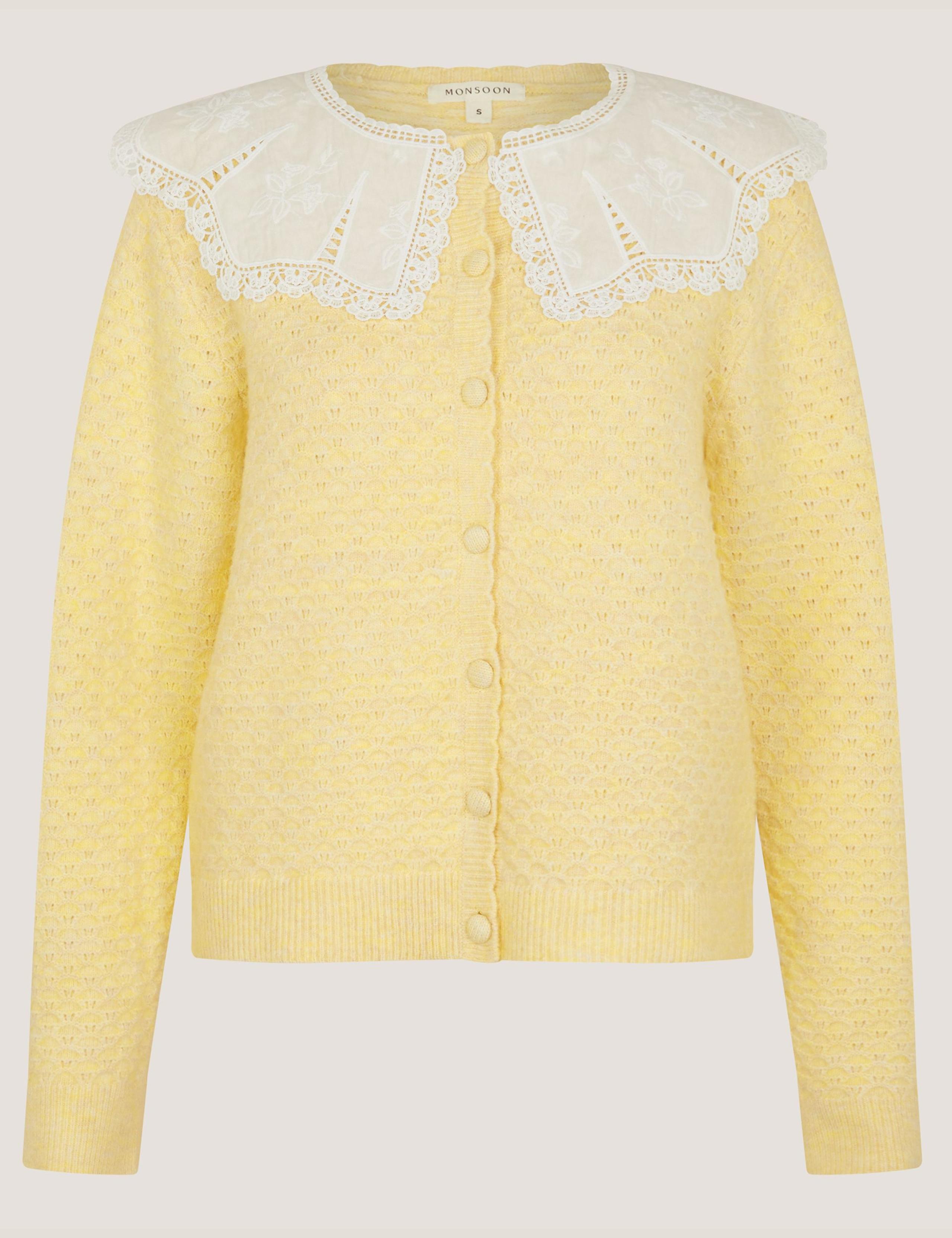 Collared Lace Detail Cardigan 2 of 4