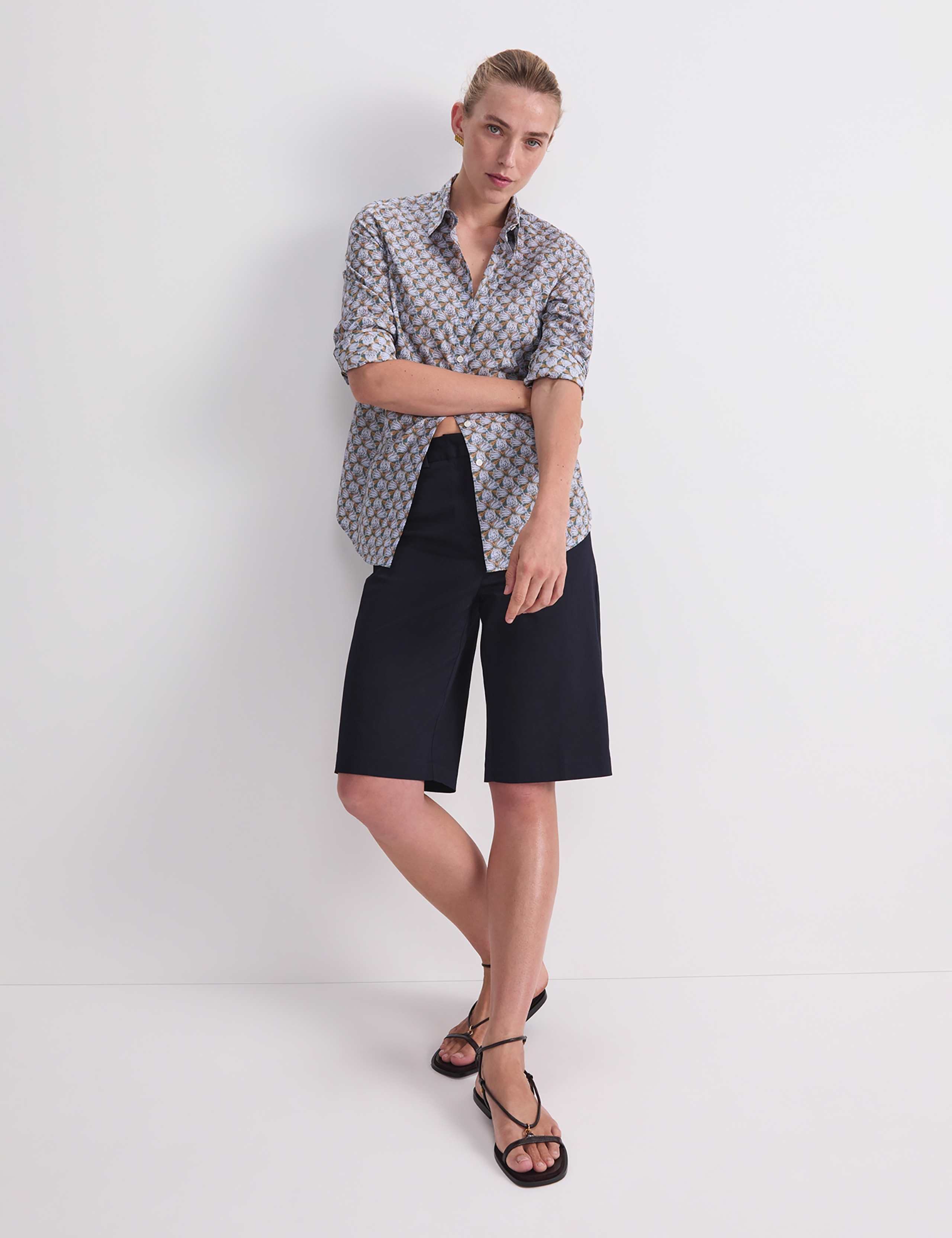 Pure Cotton Floral Button Through Shirt 4 of 7