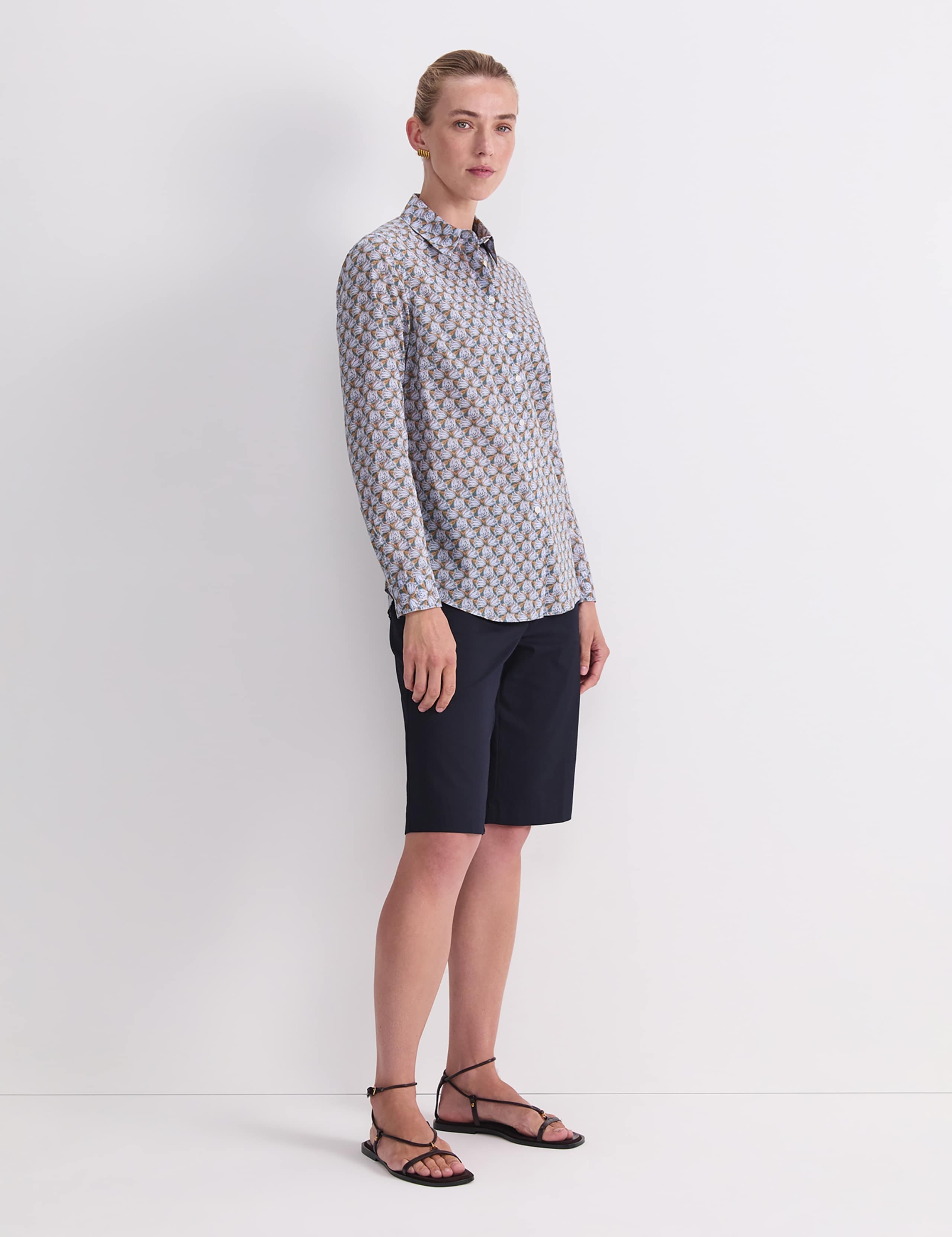 Pure Cotton Floral Button Through Shirt 5 of 7