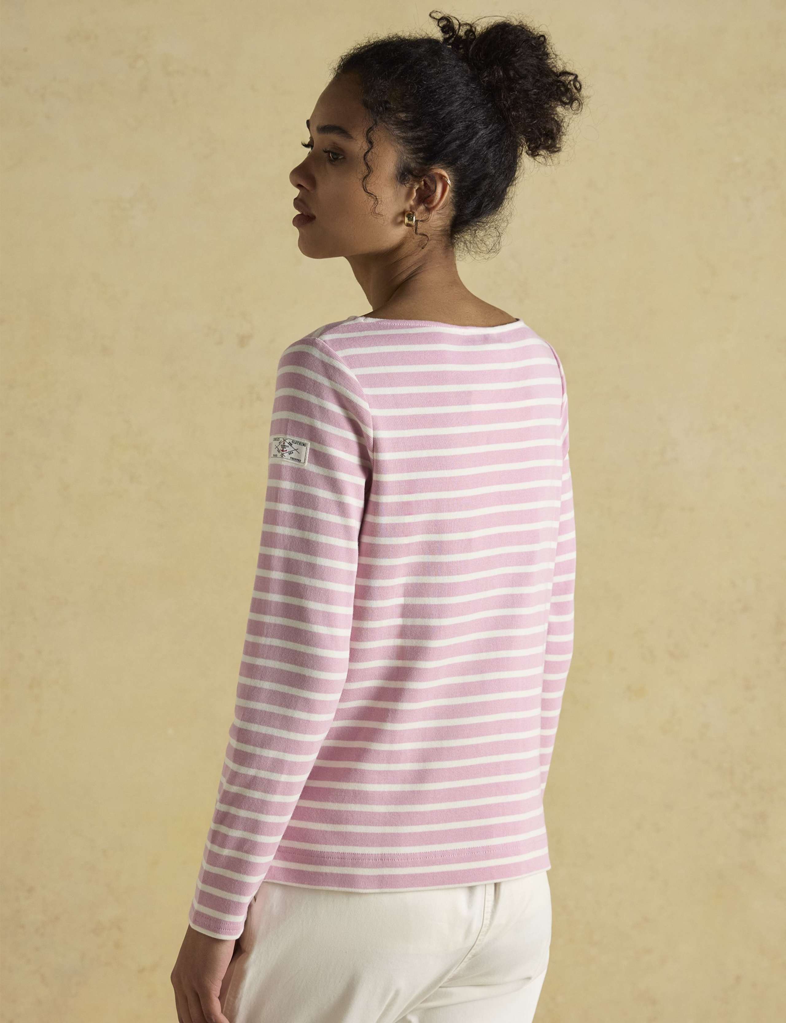 Pure Cotton Striped Slash Neck Top 4 of 7