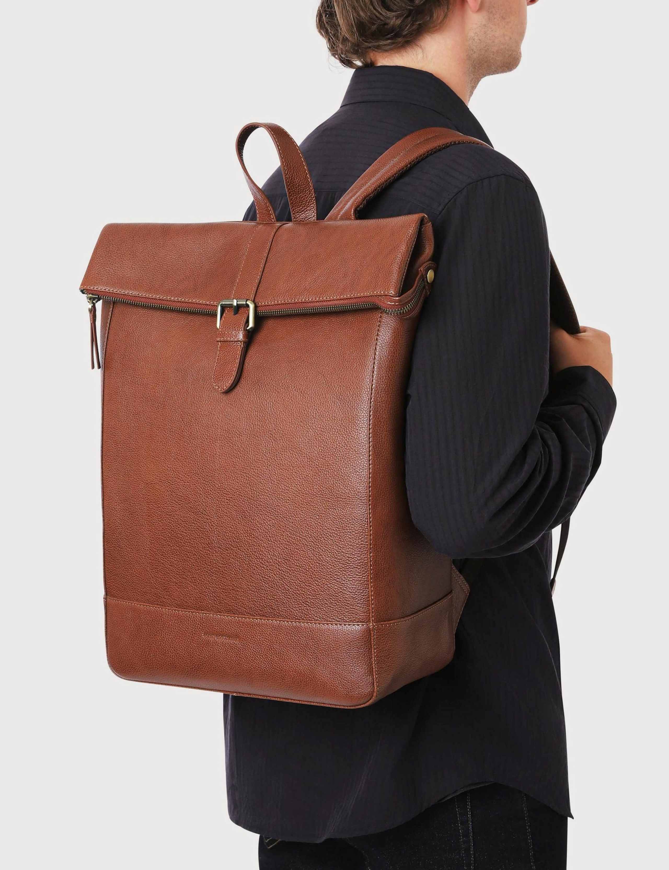 Leather Roll-top Backpack 3 of 4