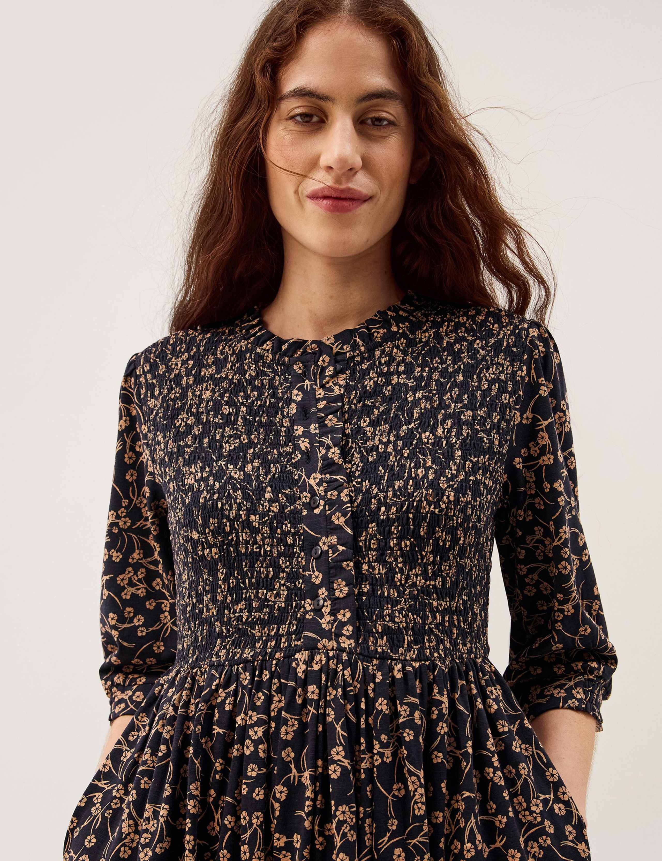 Jersey Floral Midi Skater Dress 2 of 4