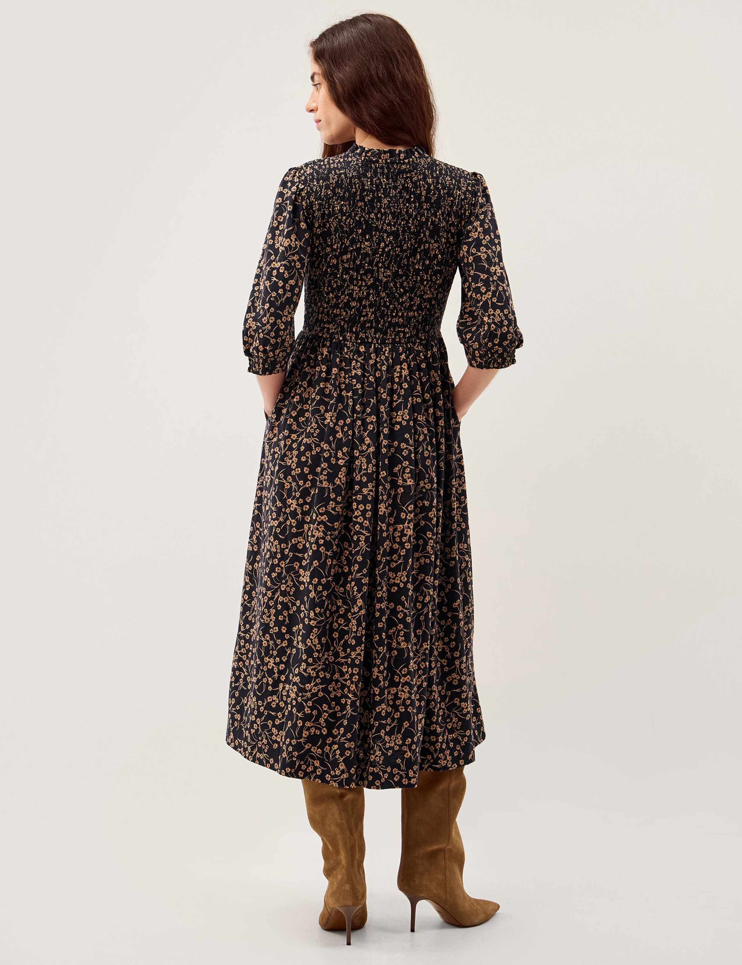 Jersey Floral Midi Skater Dress 4 of 4