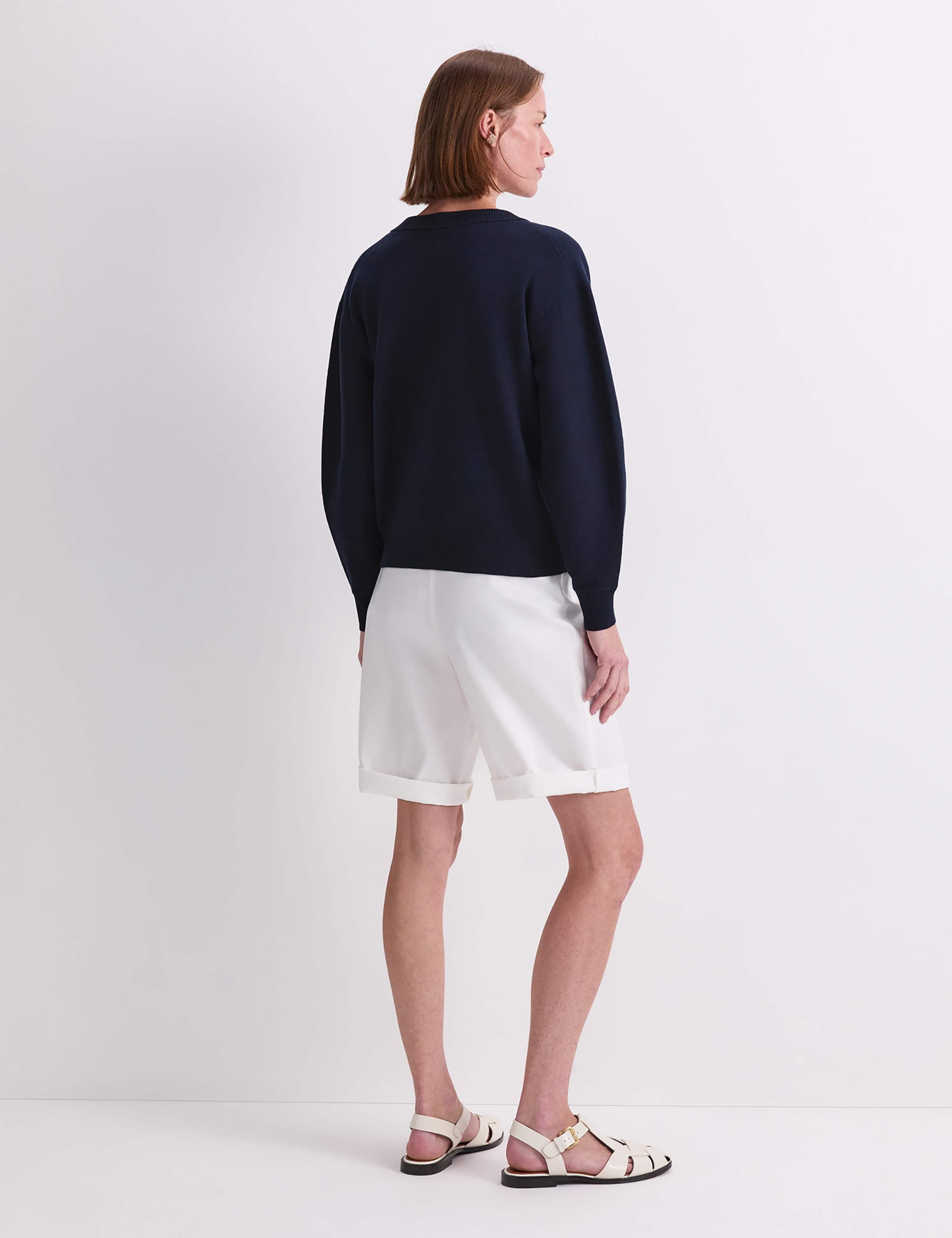 Cotton Rich Anchor Jacquard V-Neck Jumper 3 of 7