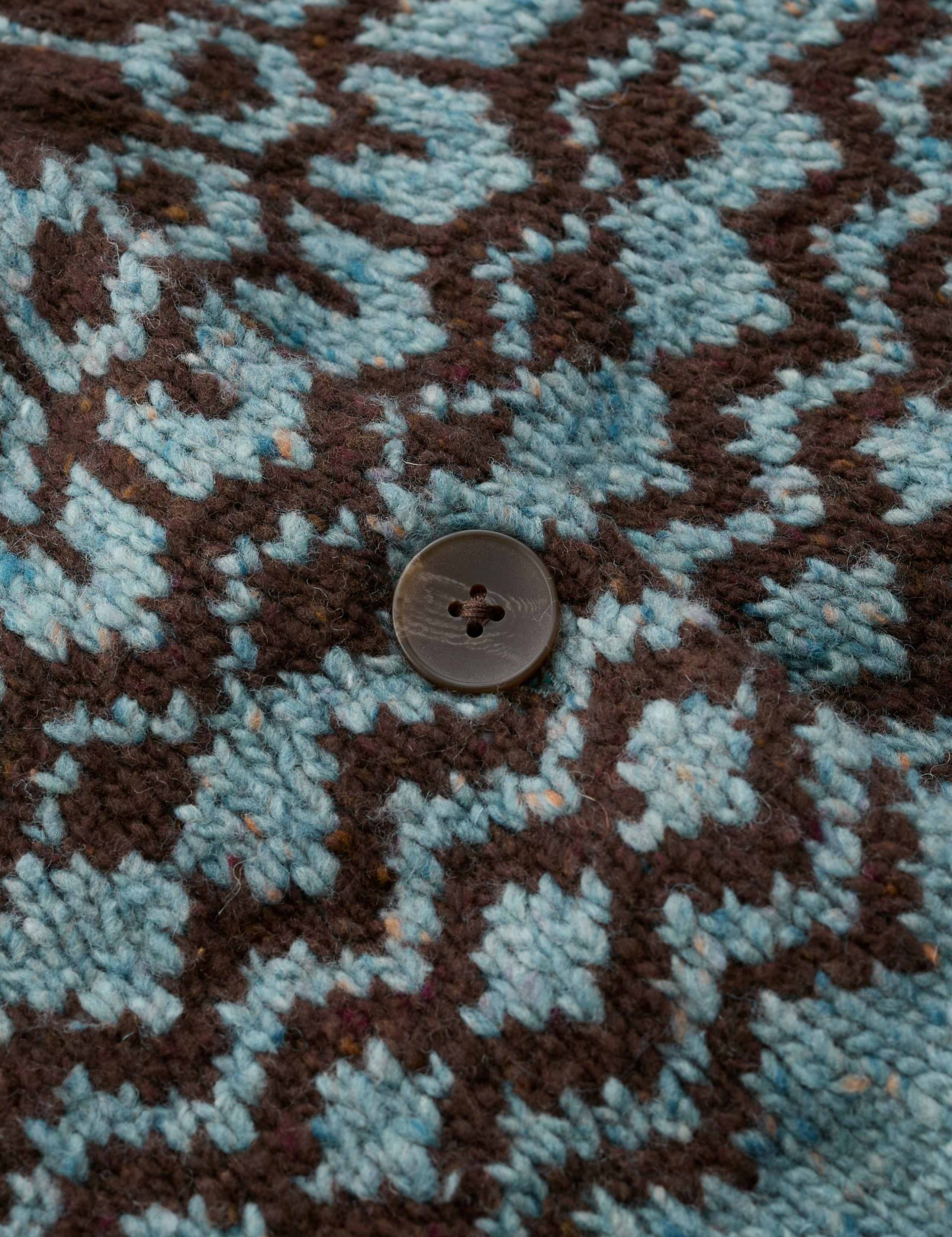 Merino Wool Rich Fairisle Button Front Cardigan 5 of 6