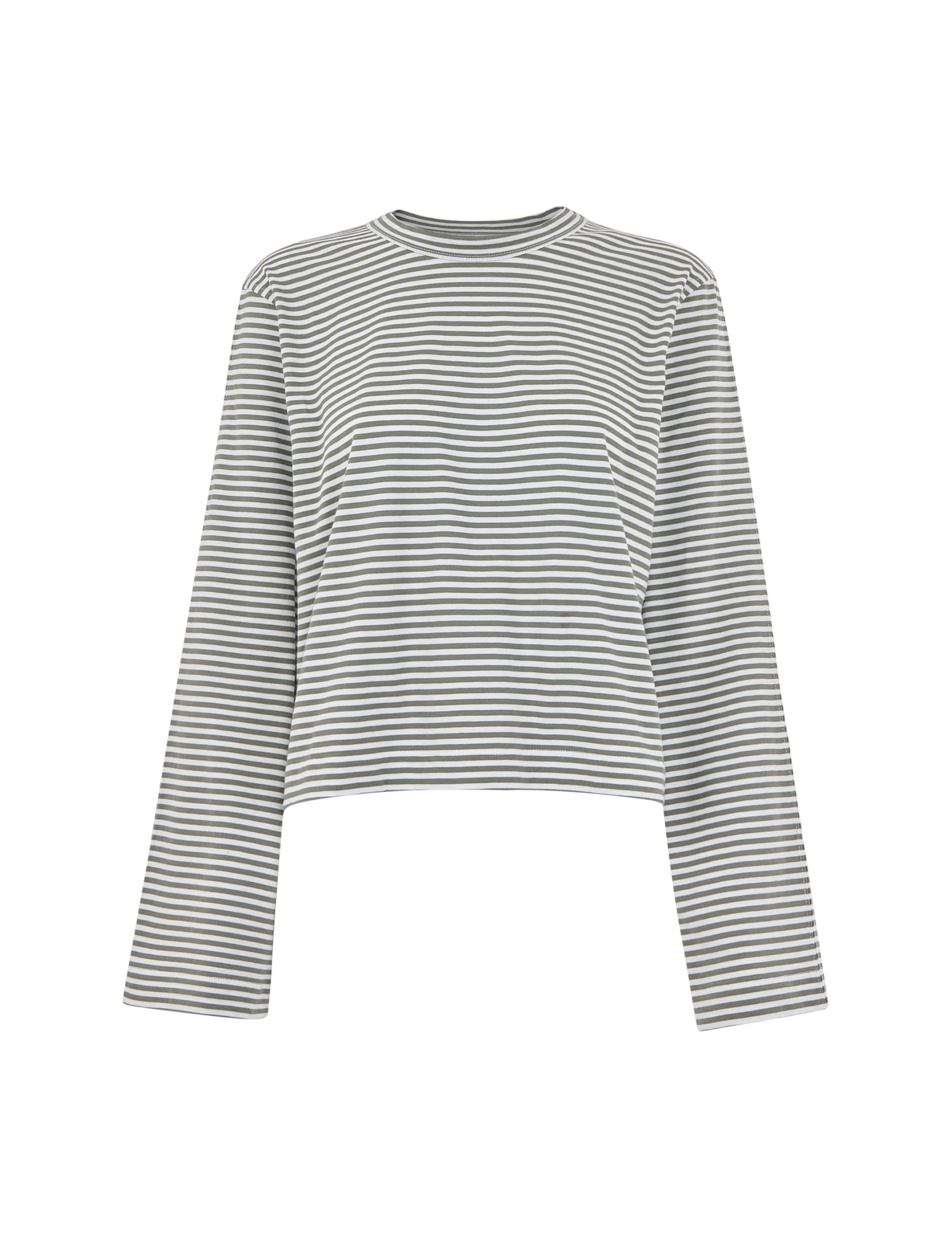 Pure Cotton Striped Crop T-Shirt 2 of 4