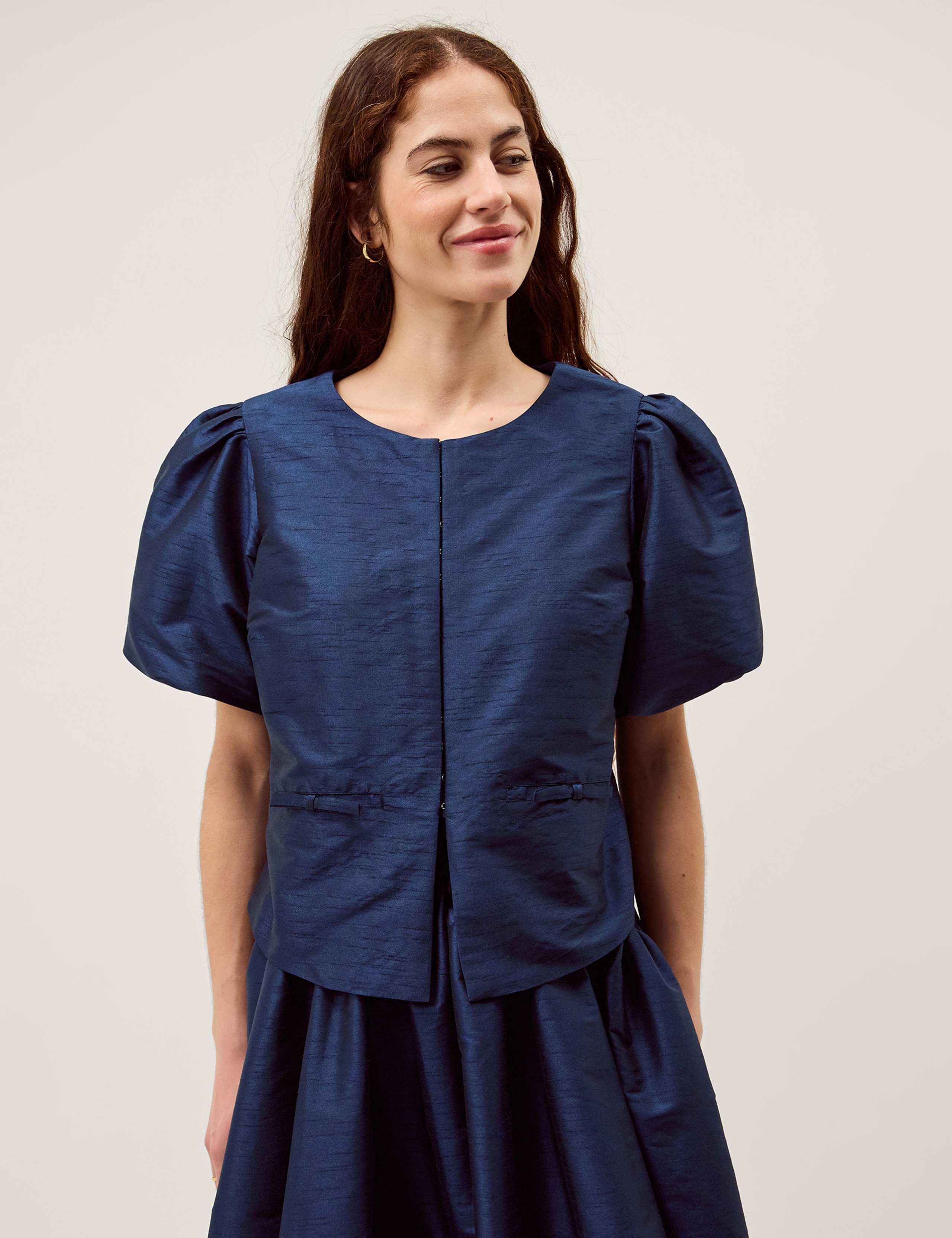 Bow Pocket Puff Sleeve Jacket 1 of 4