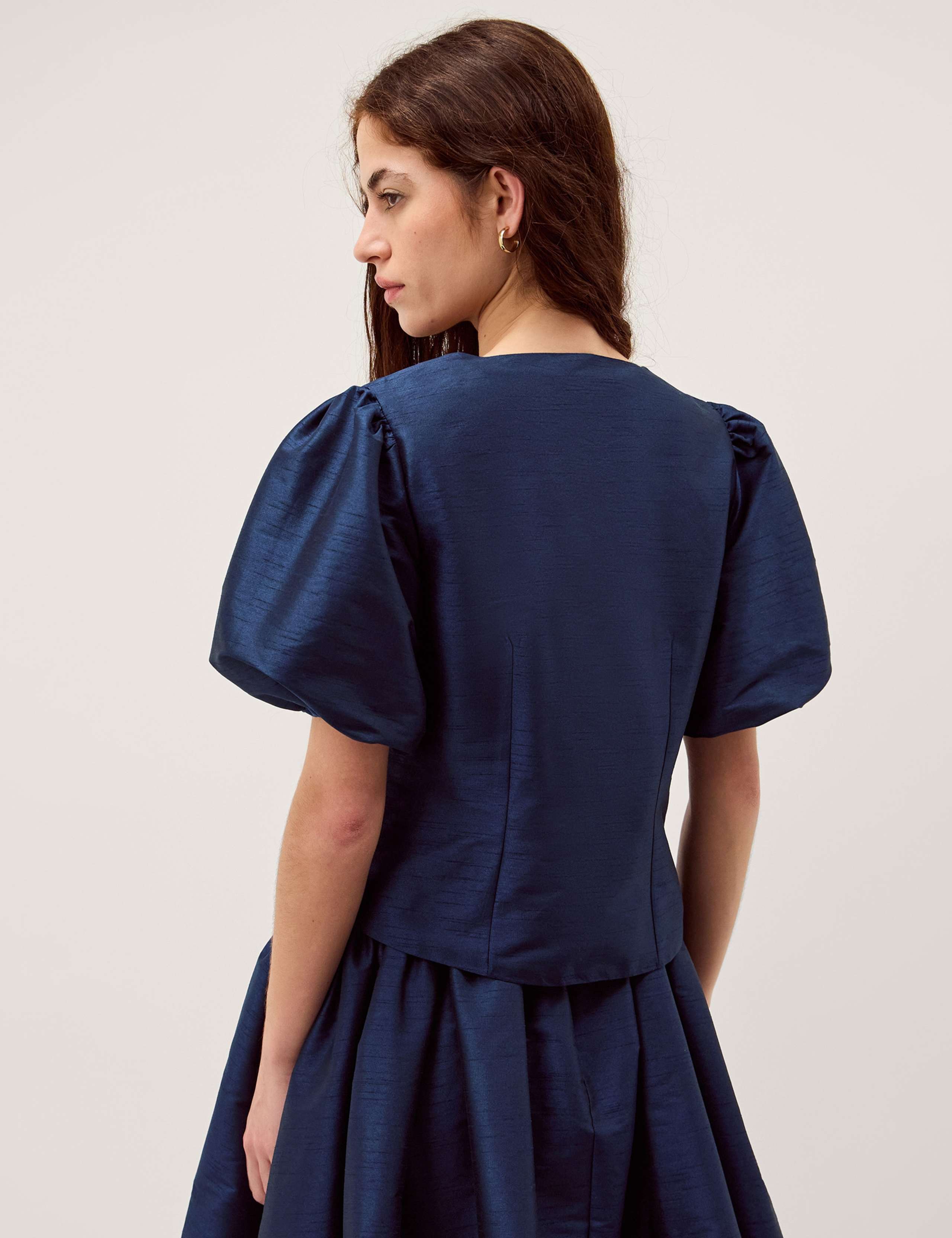 Bow Pocket Puff Sleeve Jacket 2 of 4