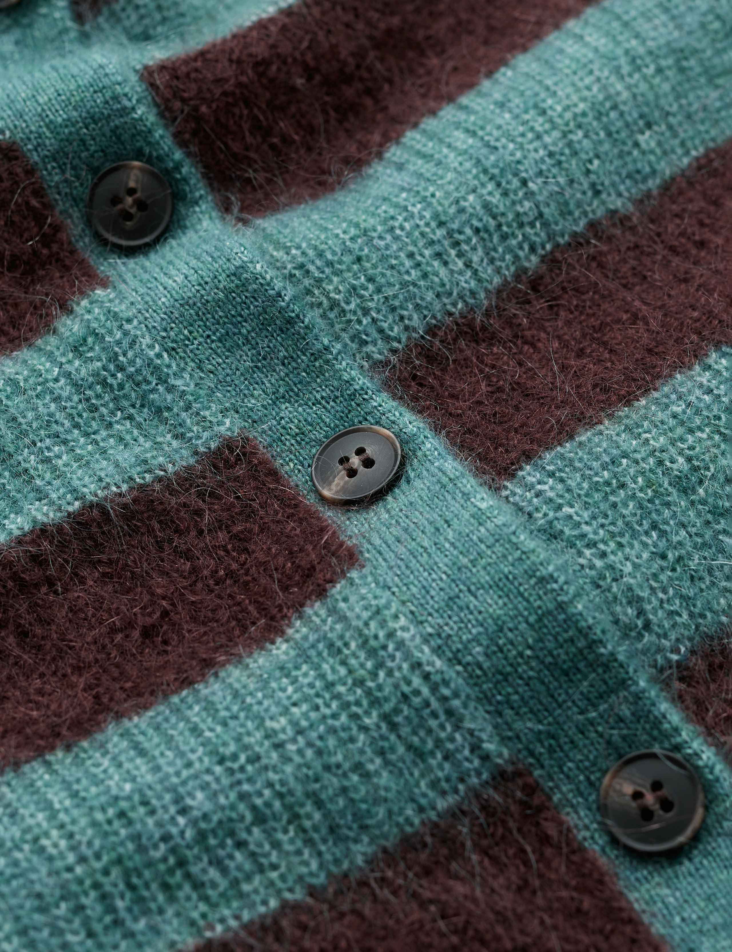 Mohair Striped Button Front Relaxed Cardigan 4 of 5