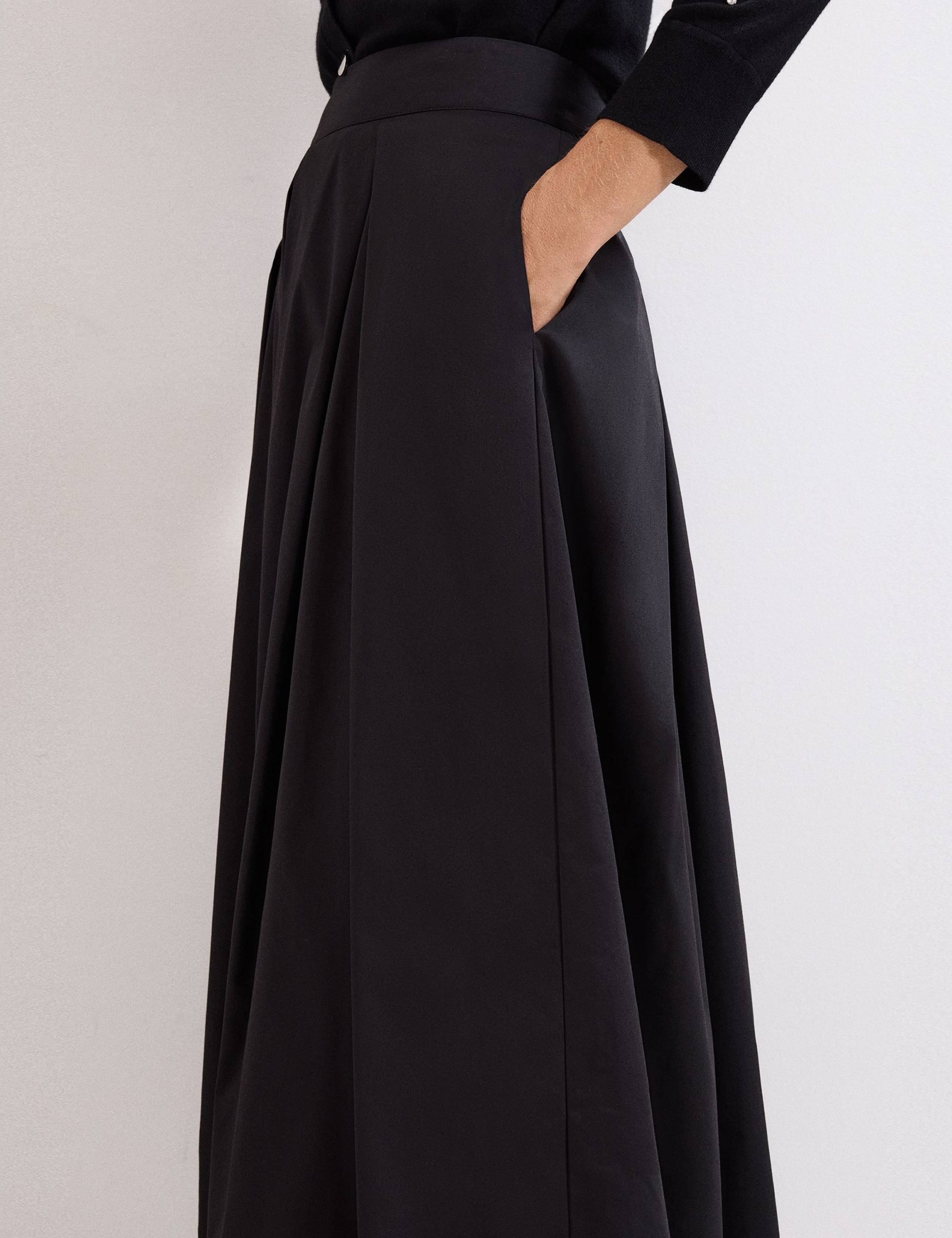 Cotton Rich Pleated Midi Skirt 5 of 6