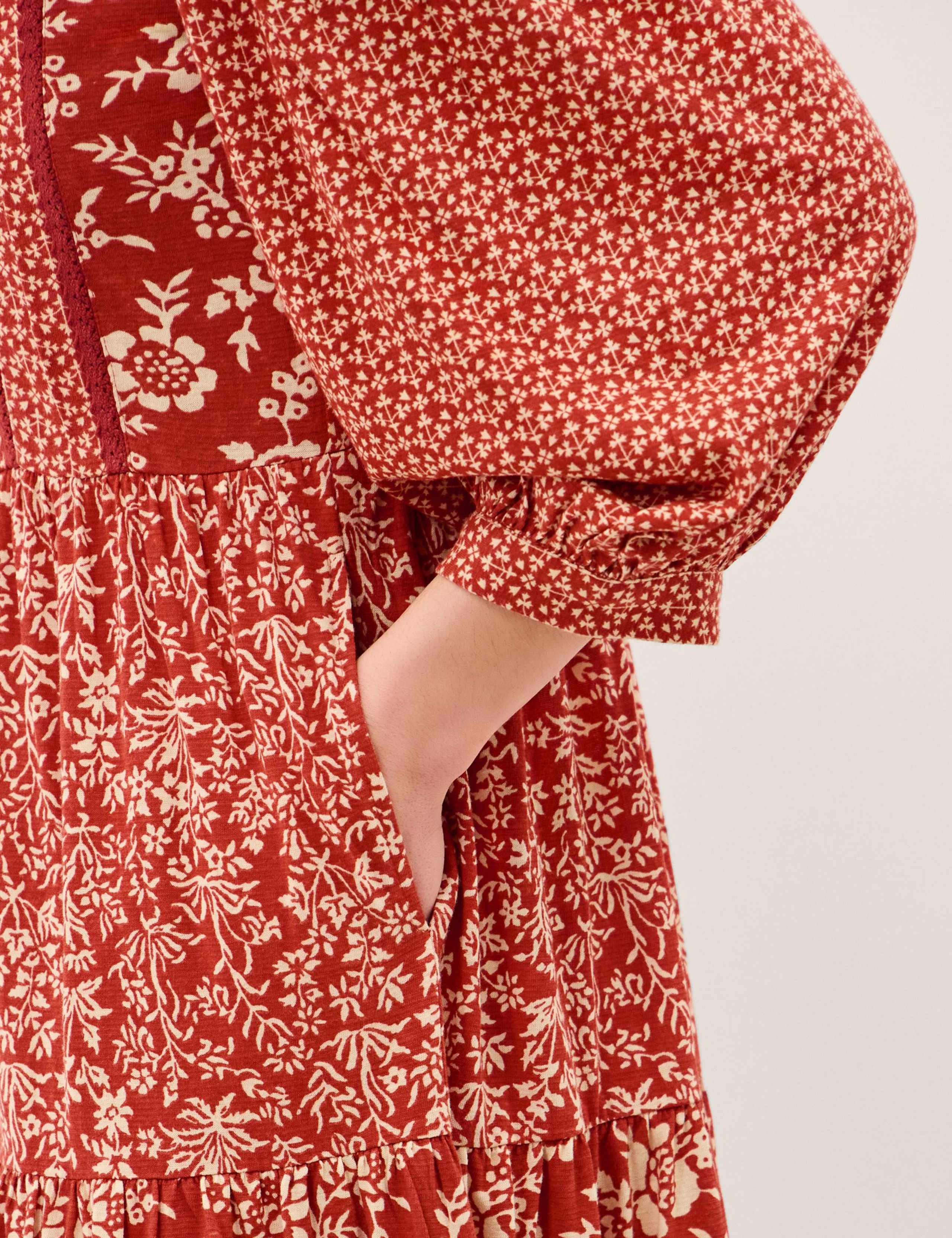 Jersey Floral Midi Tiered Dress 4 of 5