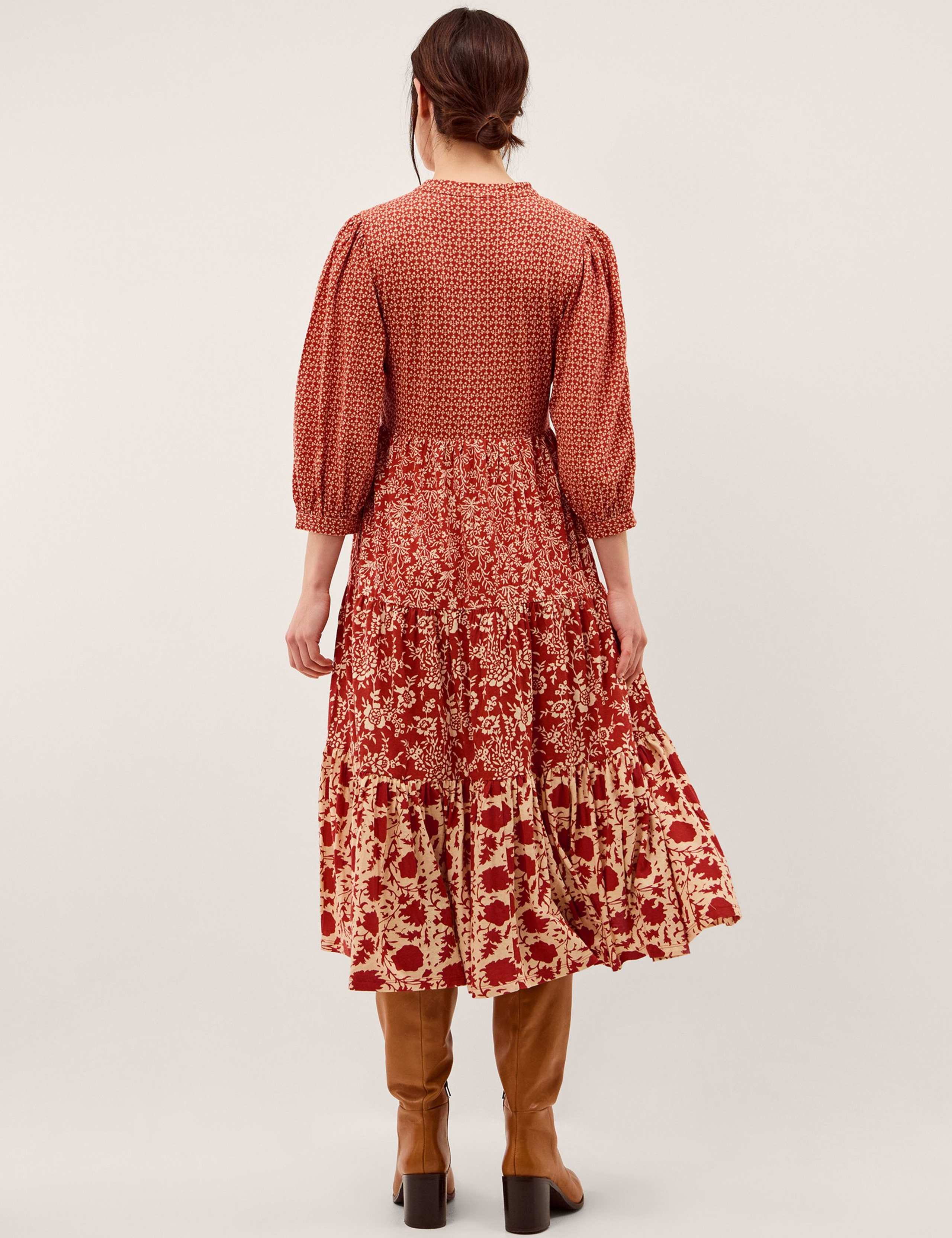 Jersey Floral Midi Tiered Dress 5 of 5