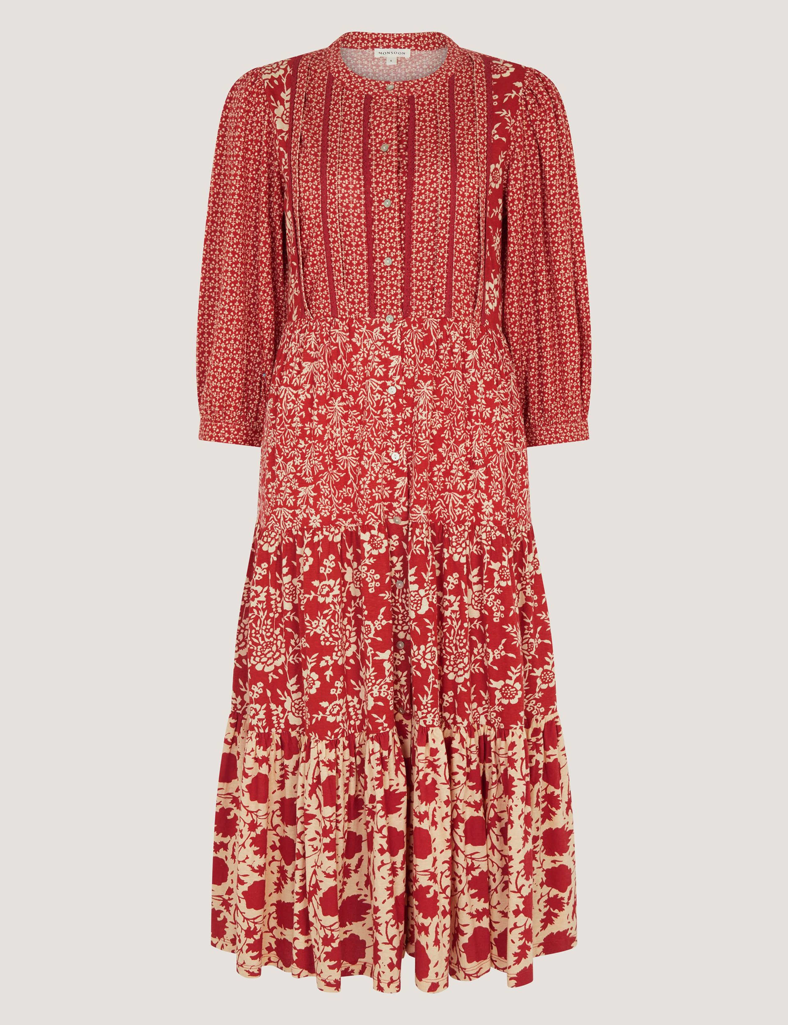 Jersey Floral Midi Tiered Dress 2 of 5