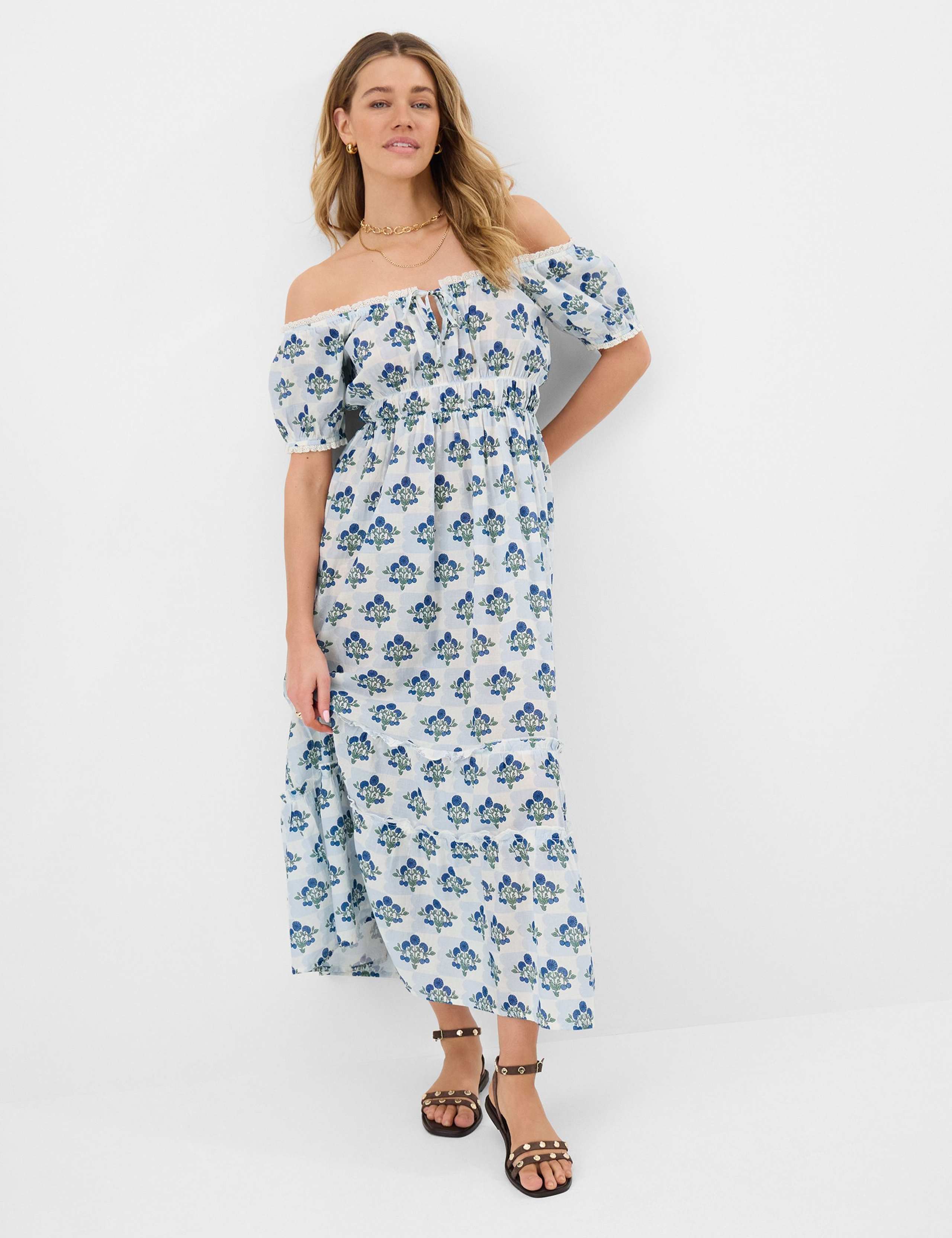 Pure Cotton Floral Midaxi Beach Dress 1 of 5