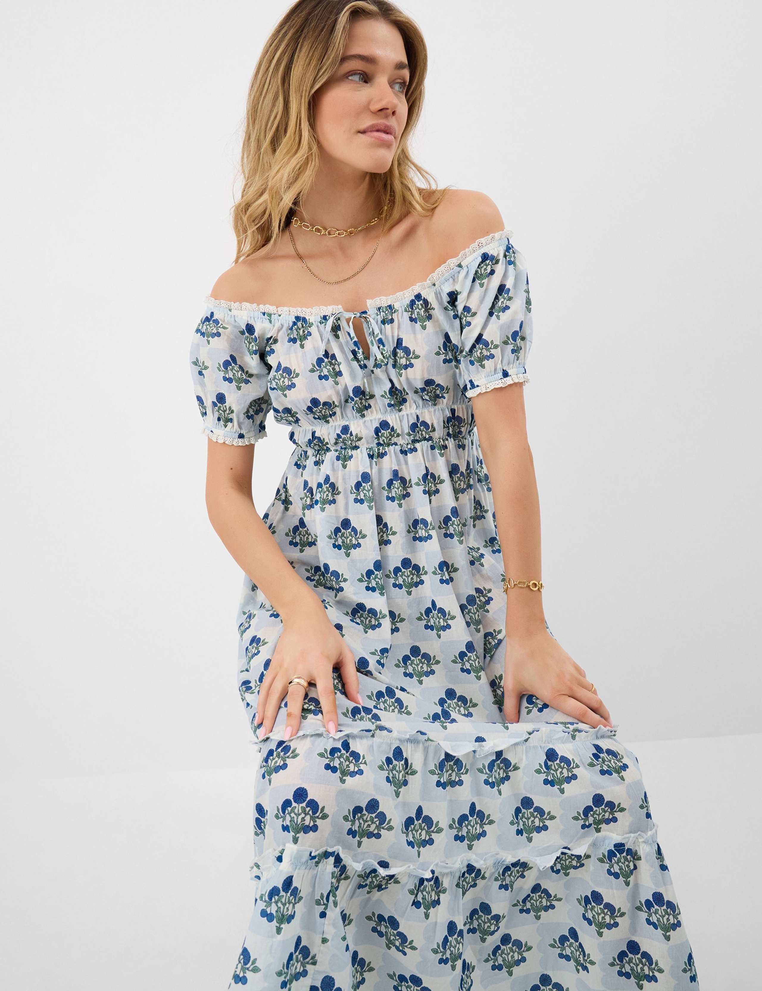 Pure Cotton Floral Midaxi Beach Dress 4 of 5