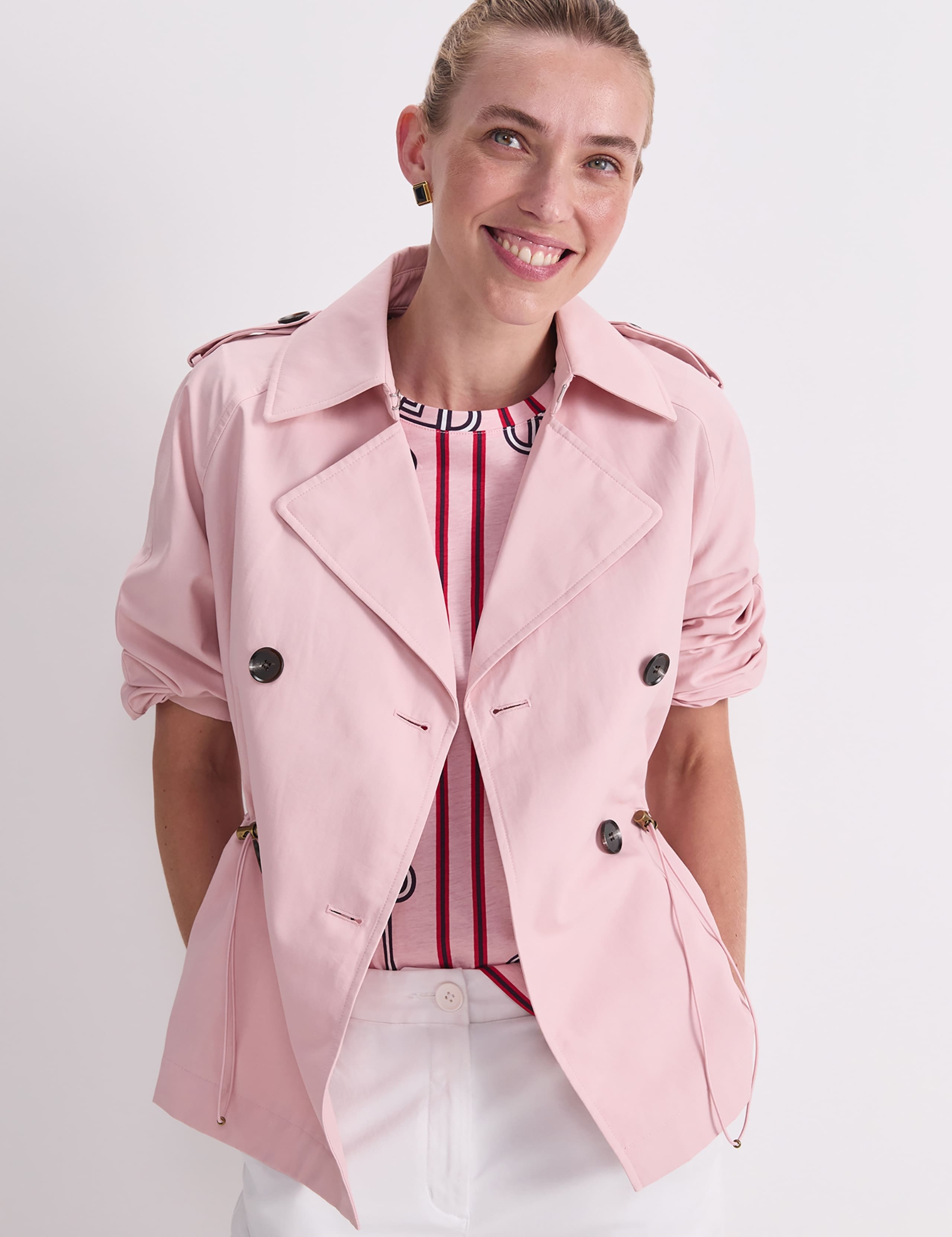 Cotton Rich Waisted Short Trench Coat 5 of 6