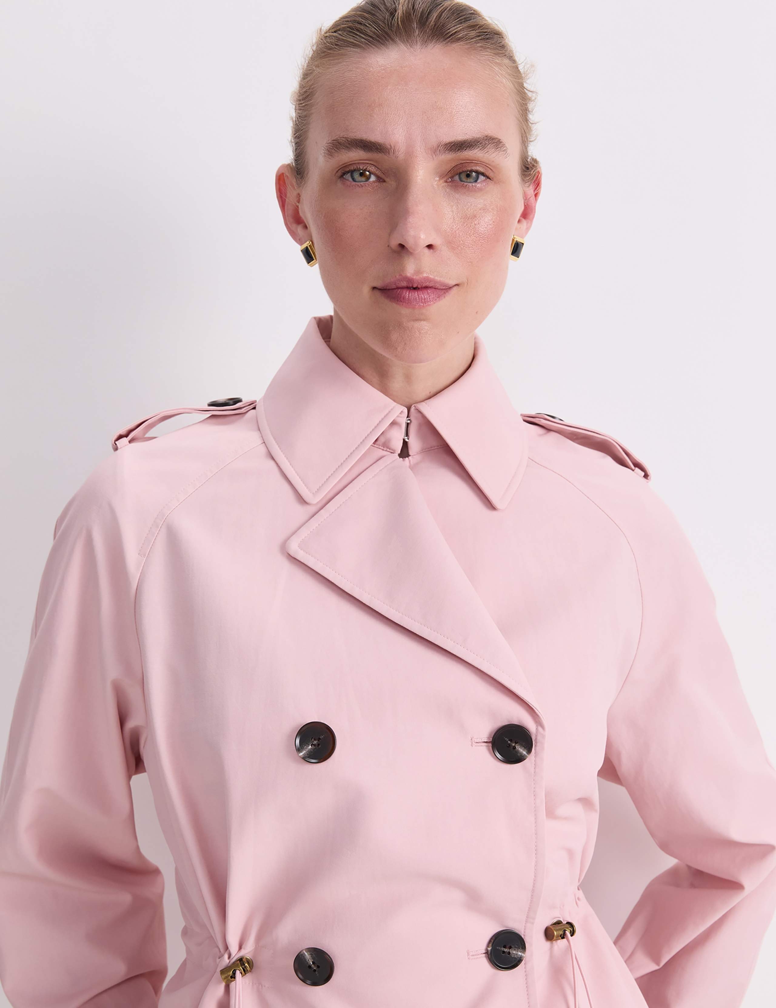 Cotton Rich Waisted Short Trench Coat 6 of 6