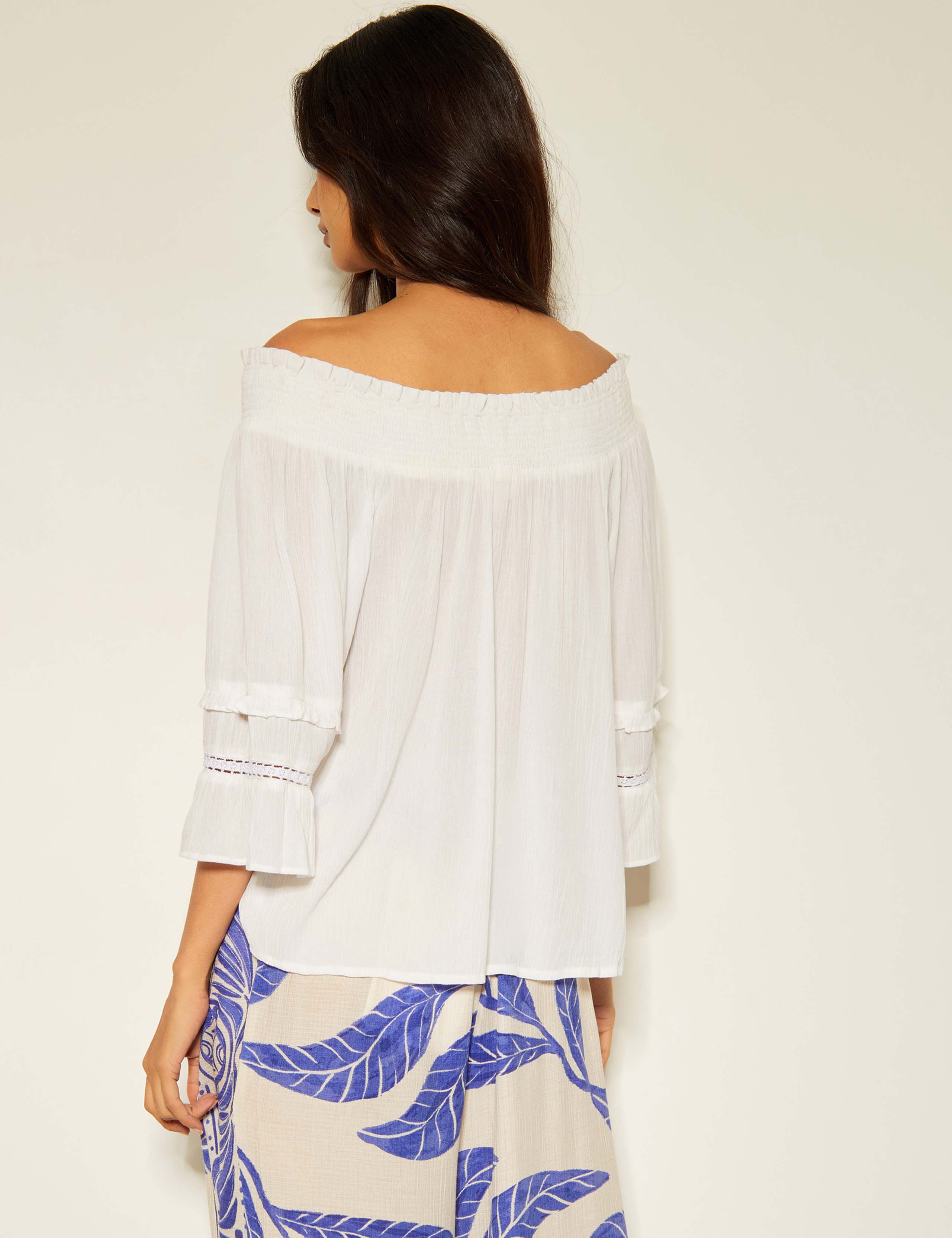 Smocked Detail Off The Shoulder Top 4 of 4