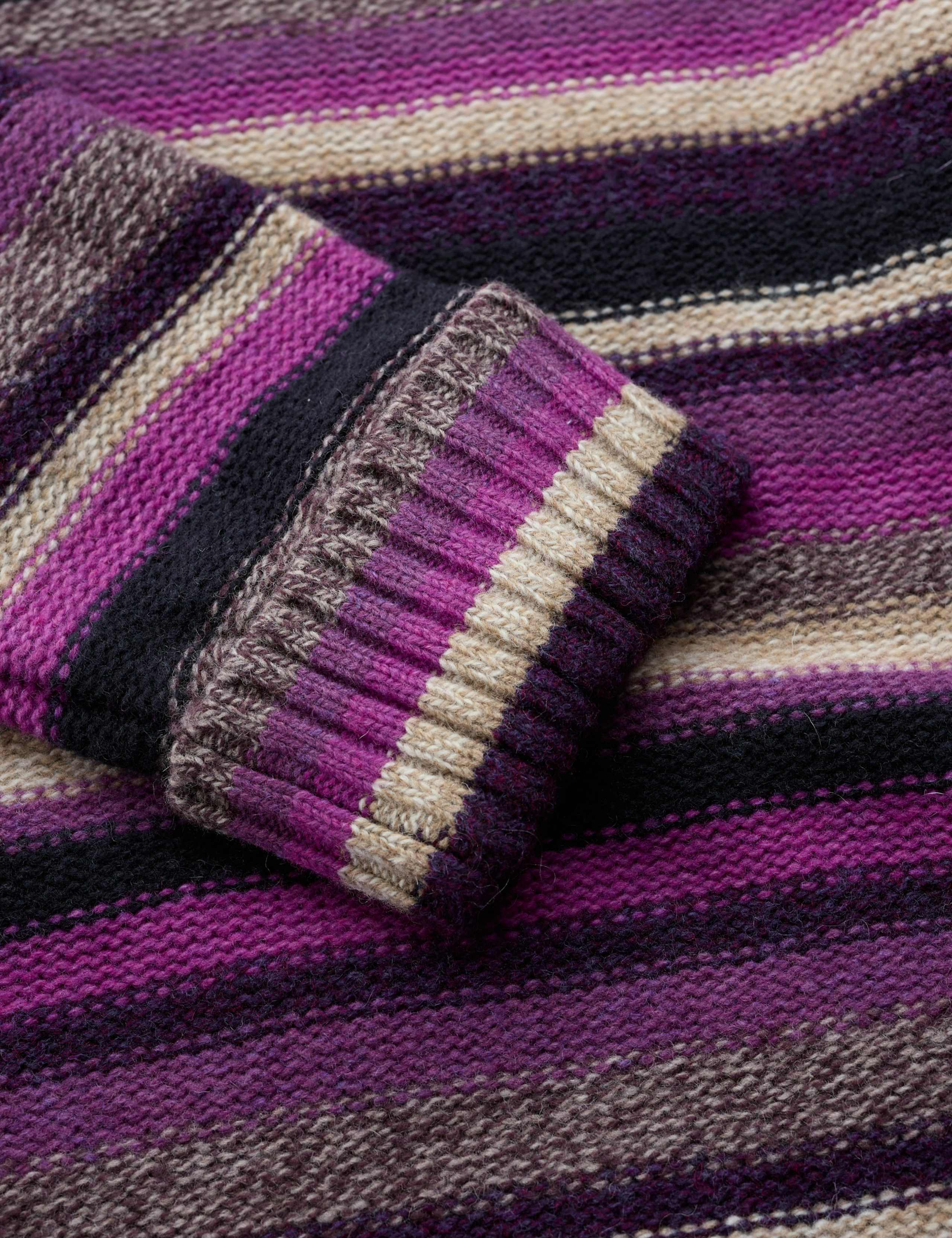 Wool Rich Striped Roll Neck A Line Jumper 6 of 6