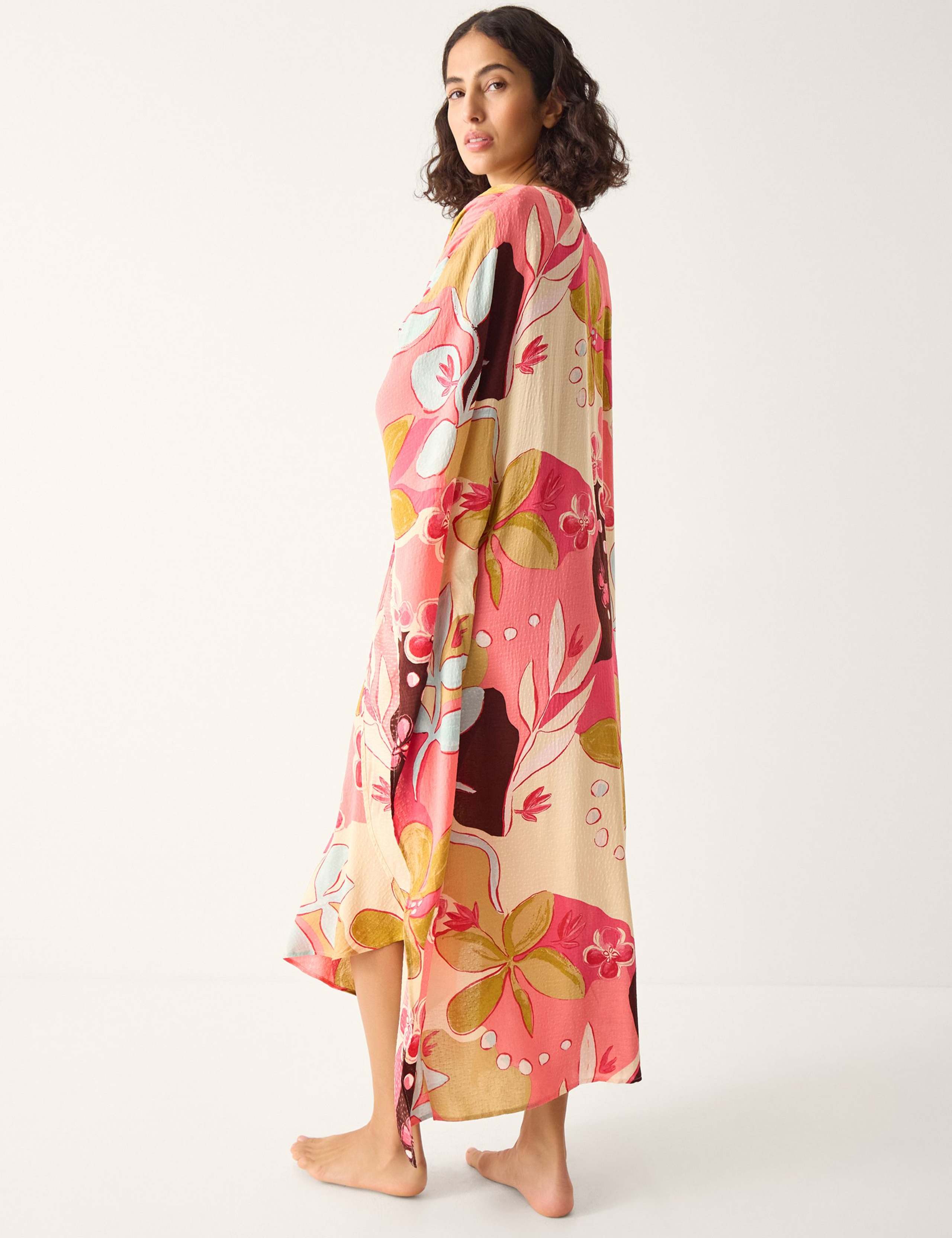 Floral V-Neck Midi Kaftan Dress 5 of 5