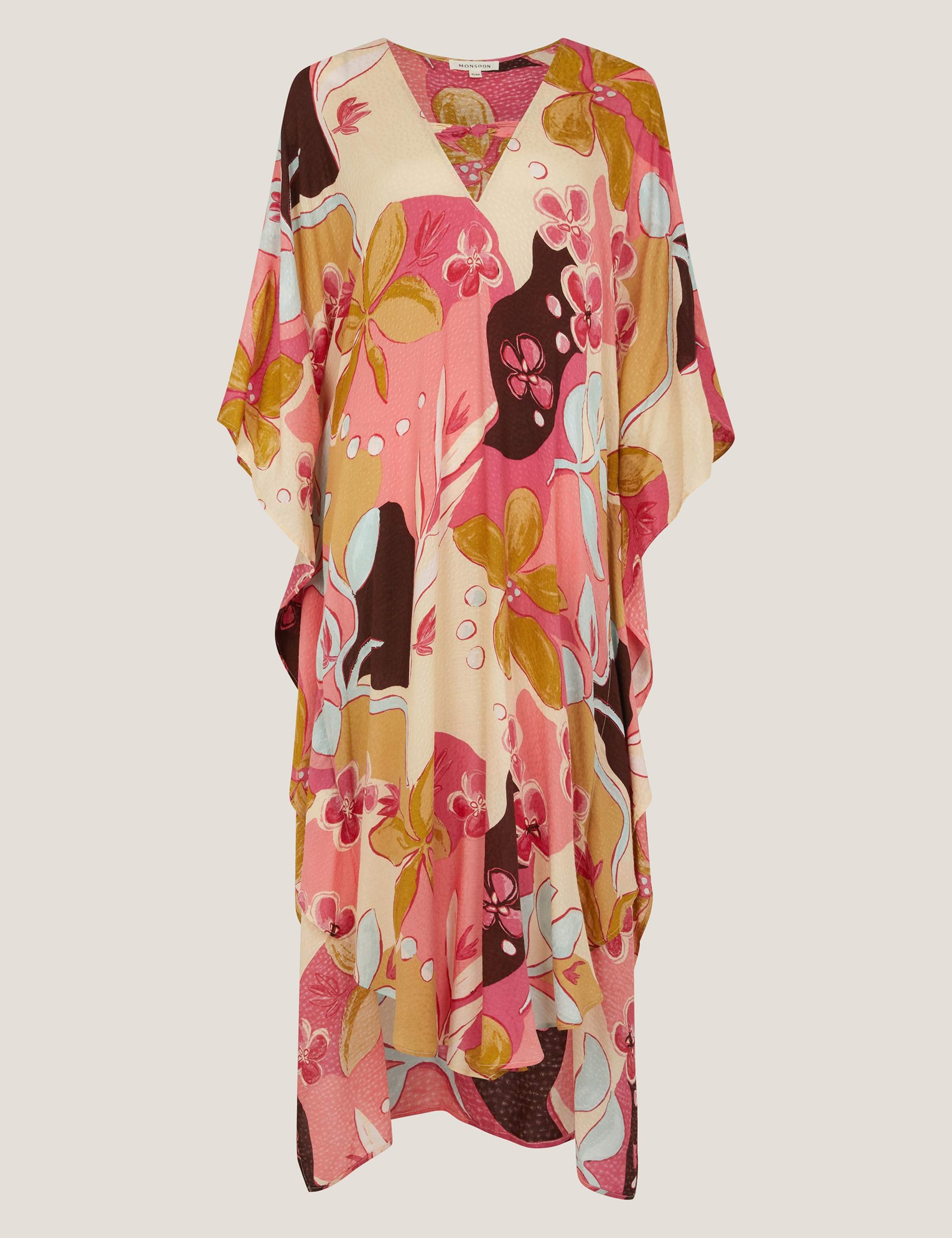Floral V-Neck Midi Kaftan Dress 2 of 5