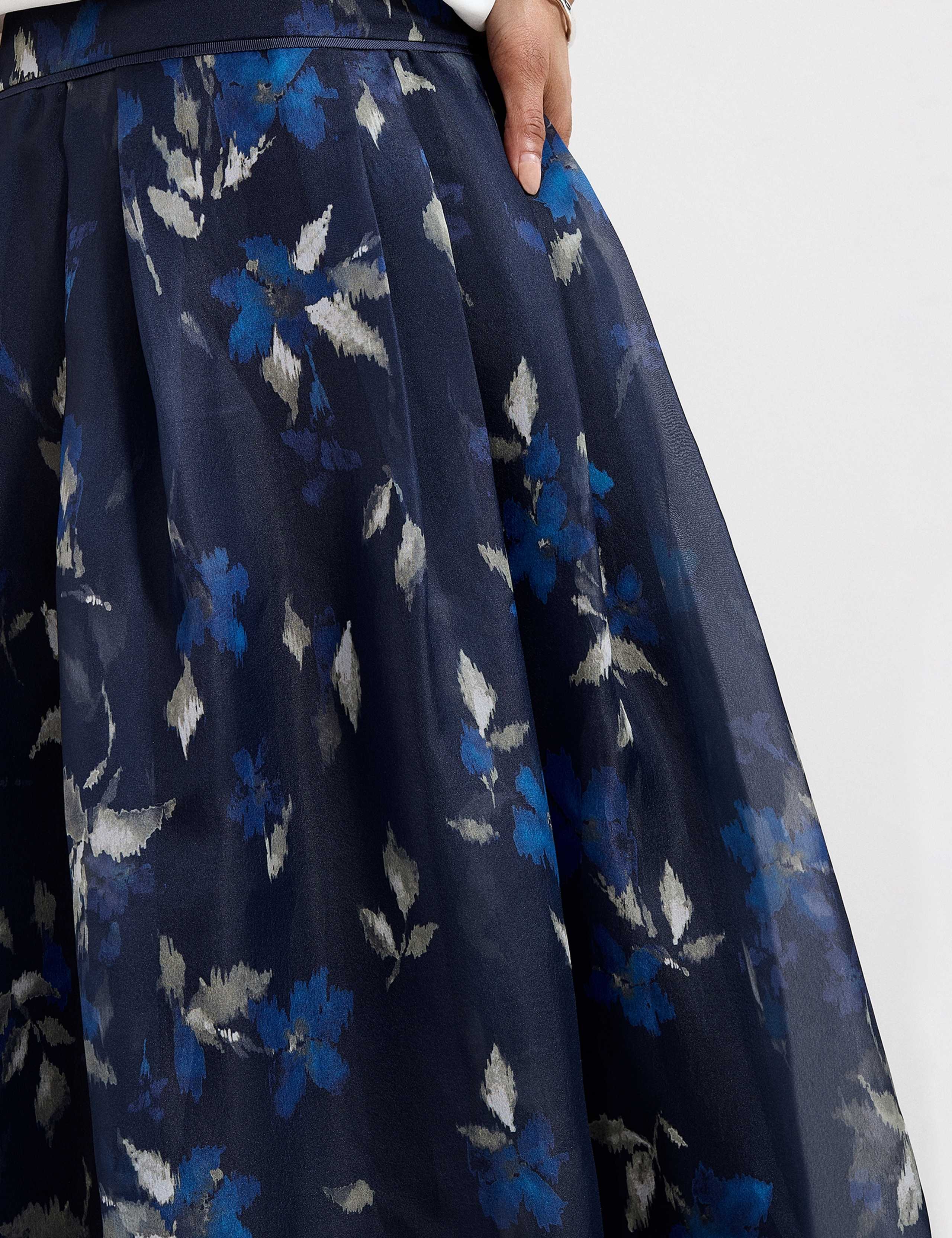Floral Pleated Midi Skirt 5 of 7