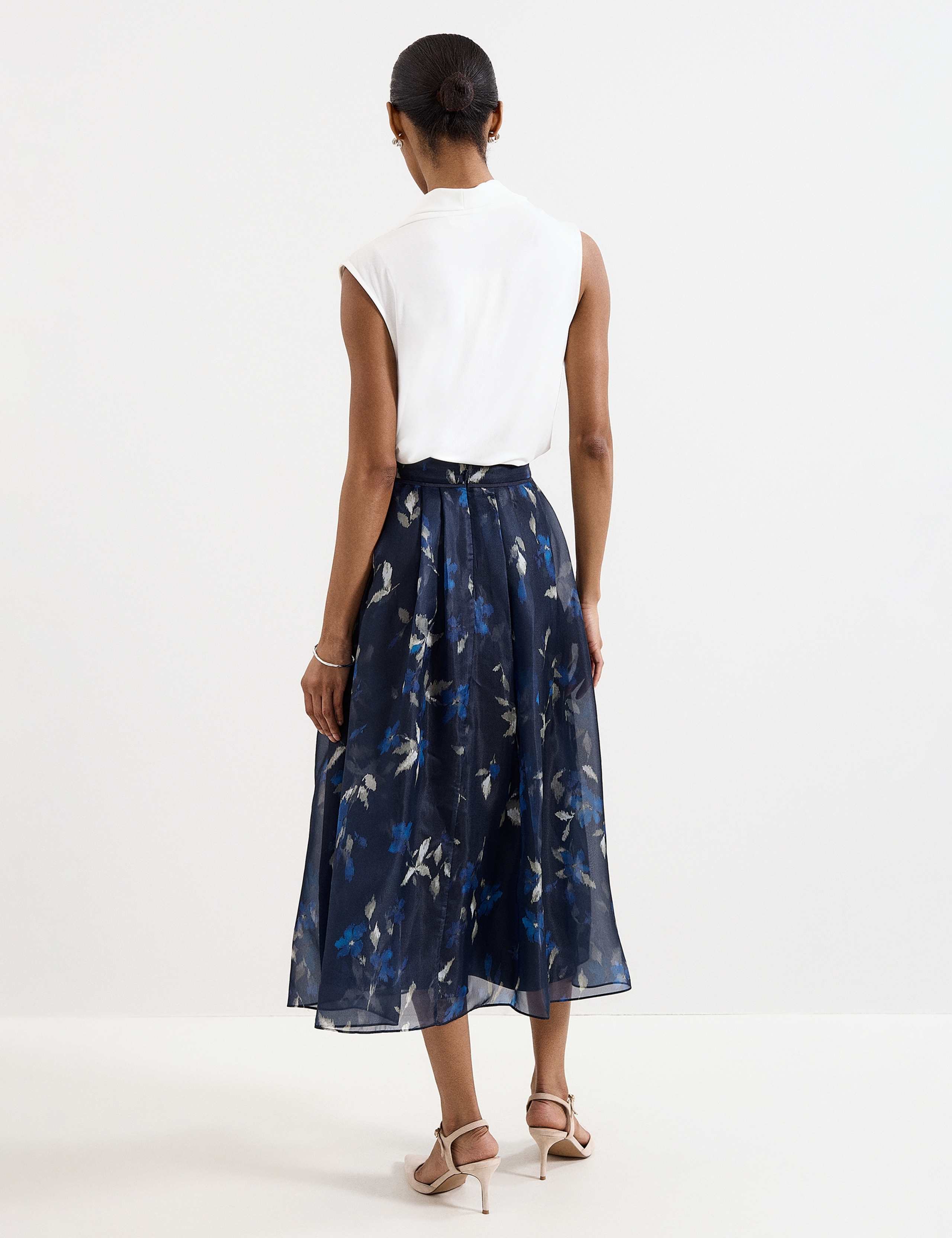 Floral Pleated Midi Skirt 6 of 7