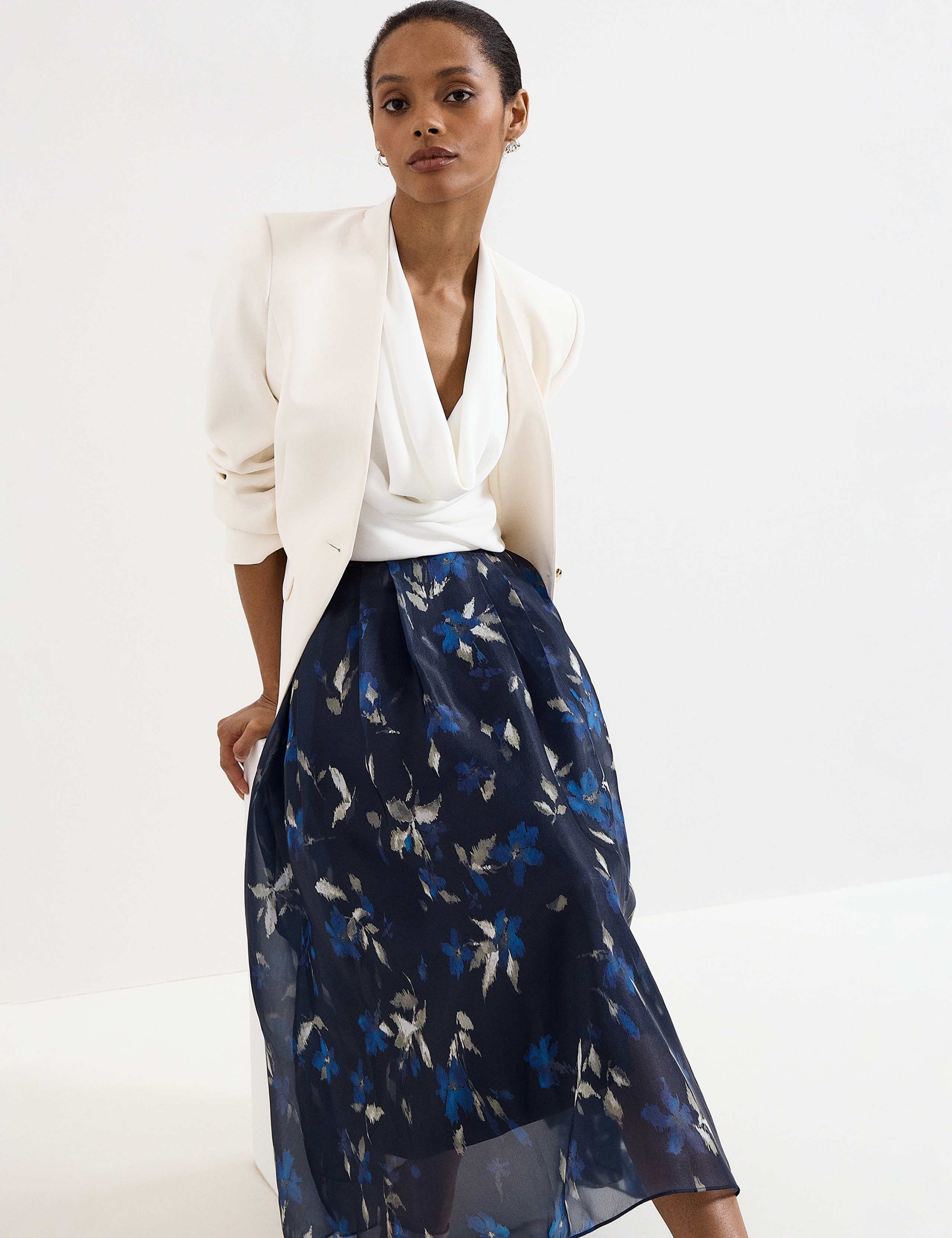 Floral Pleated Midi Skirt 7 of 7