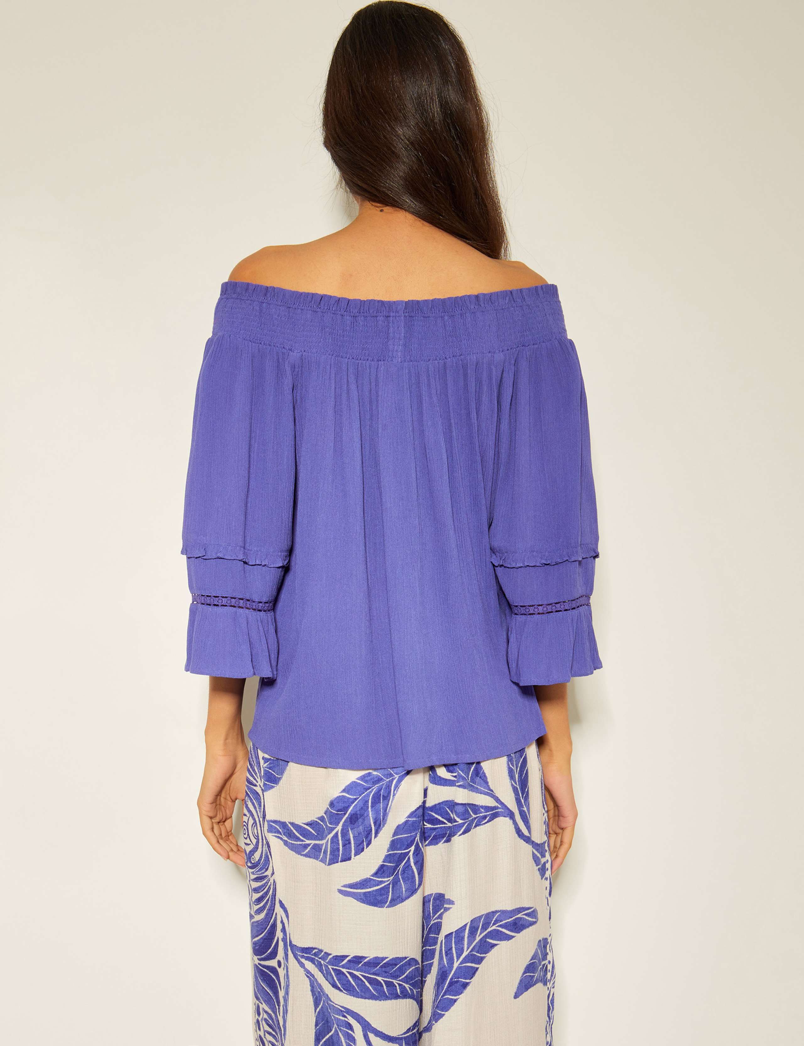 Smocked Detail Off The Shoulder Top 4 of 5