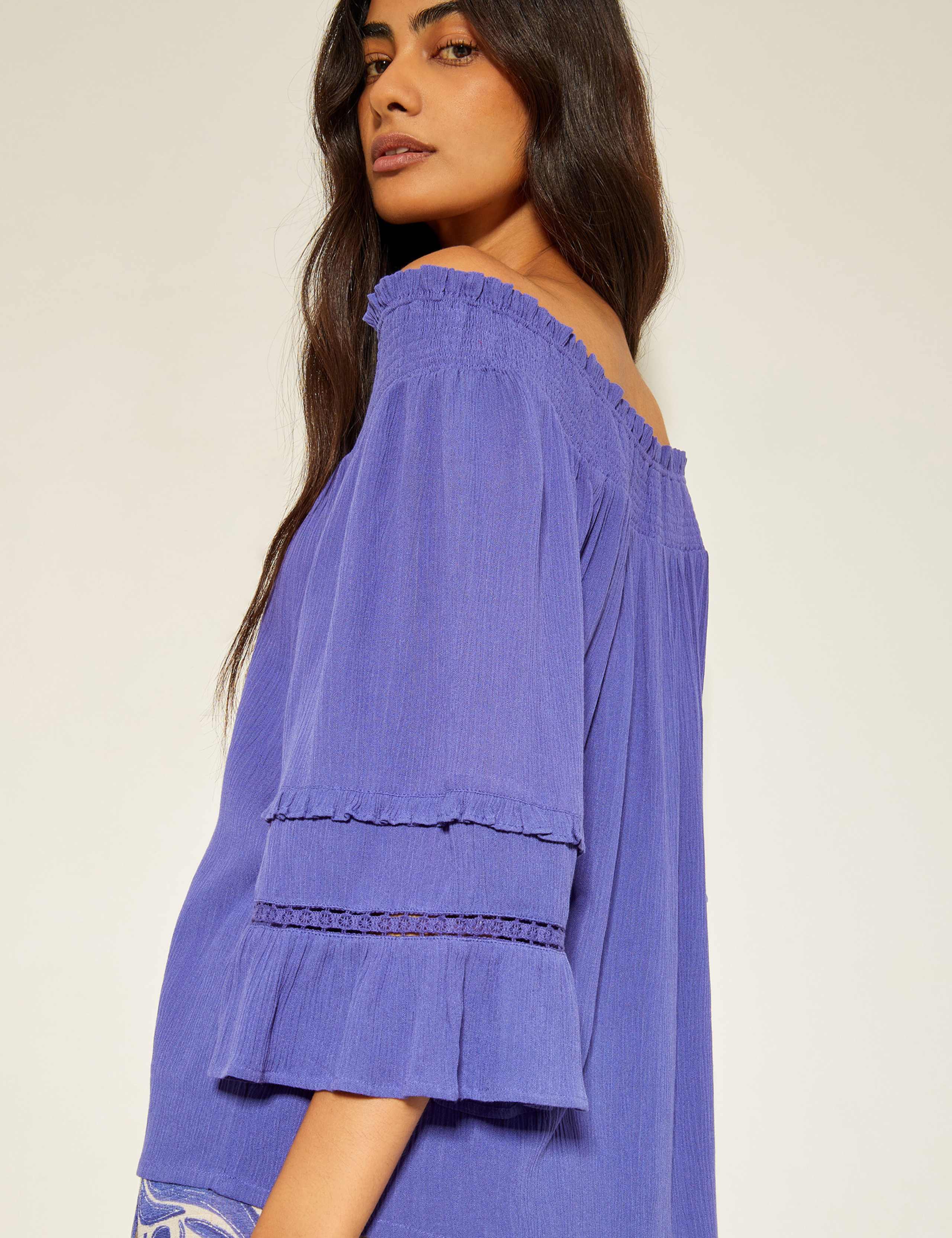 Smocked Detail Off The Shoulder Top 5 of 5
