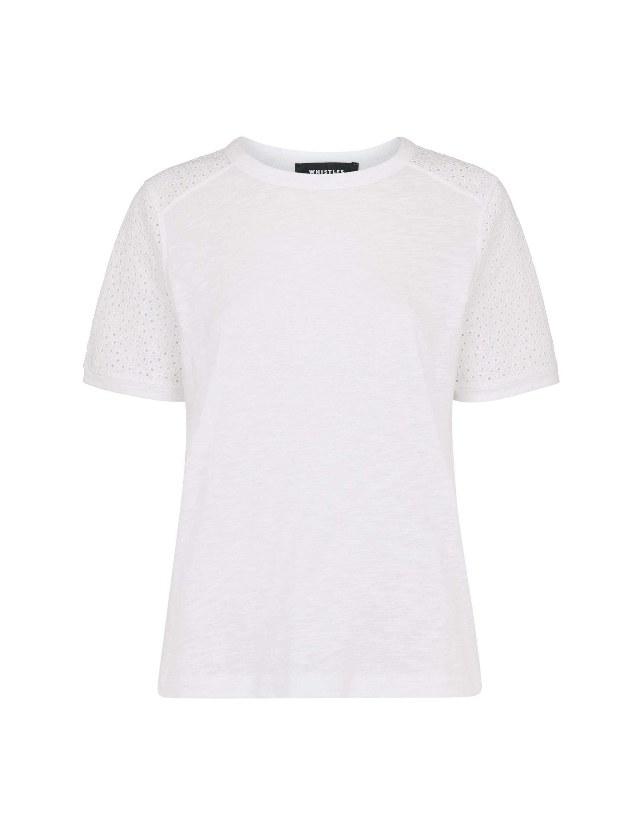 Pure Cotton Broderie Detail T-Shirt 2 of 4