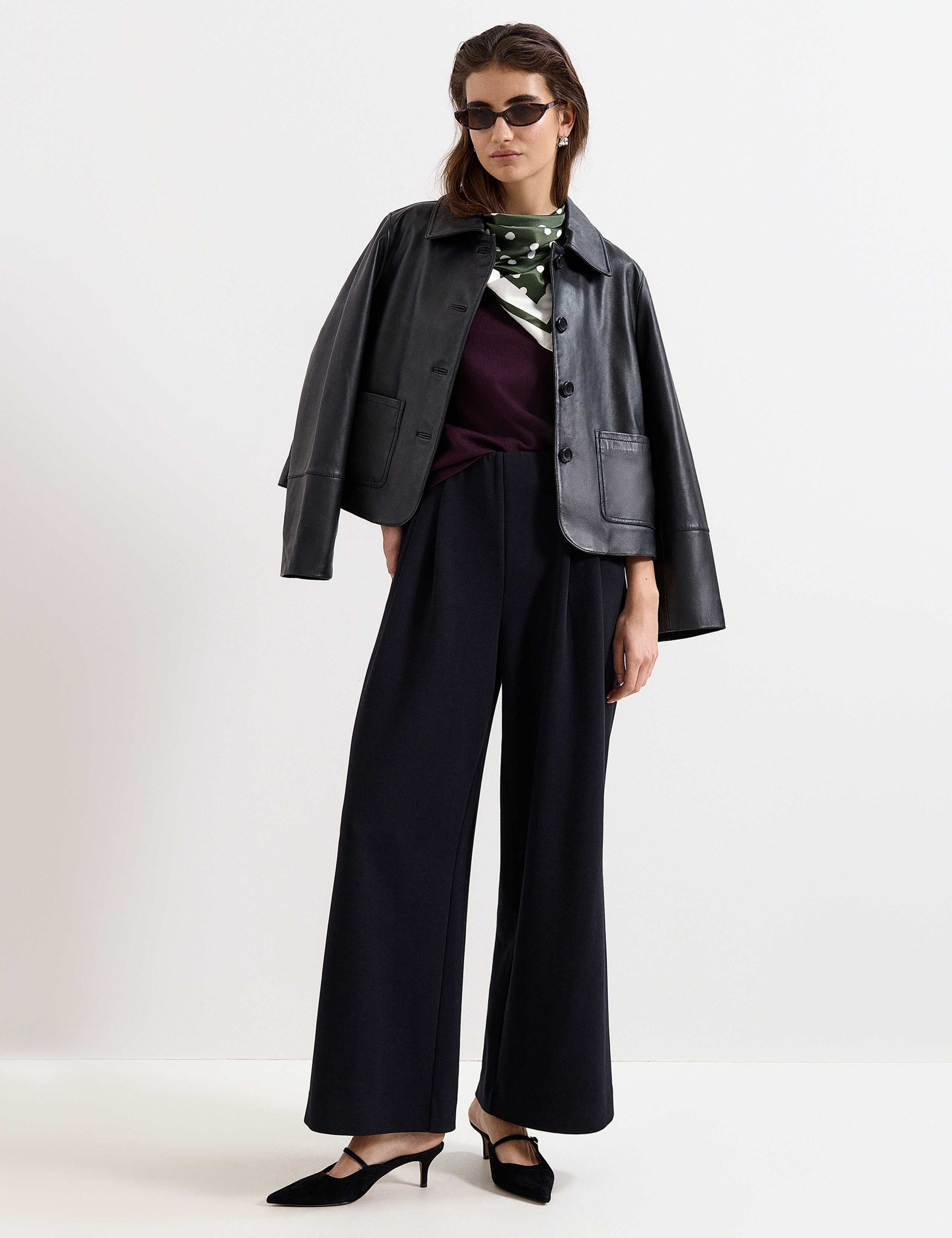 Ponte Wide Leg Trousers 1 of 6