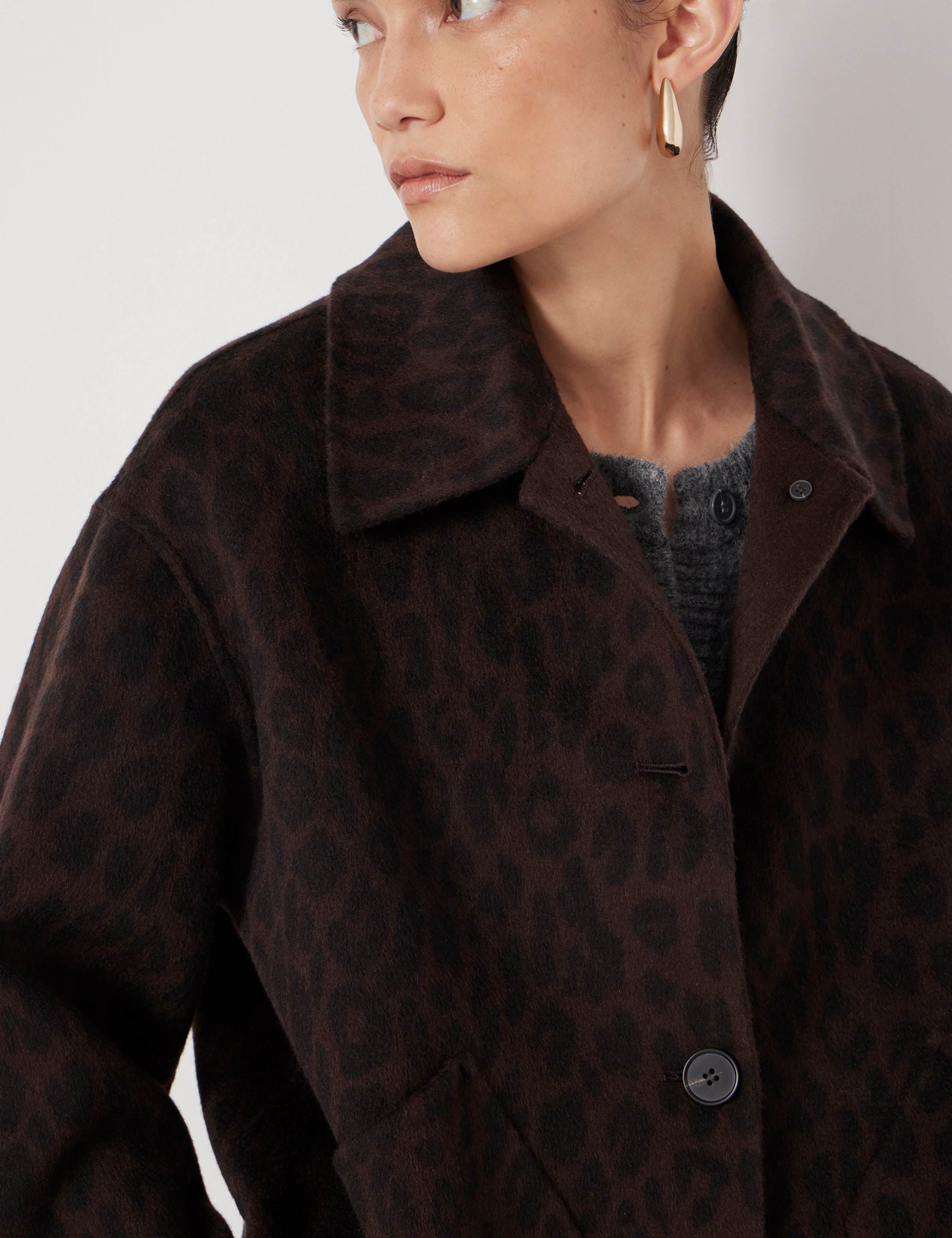 Pure Wool Leopard Print Double Faced Jacket 6 of 6