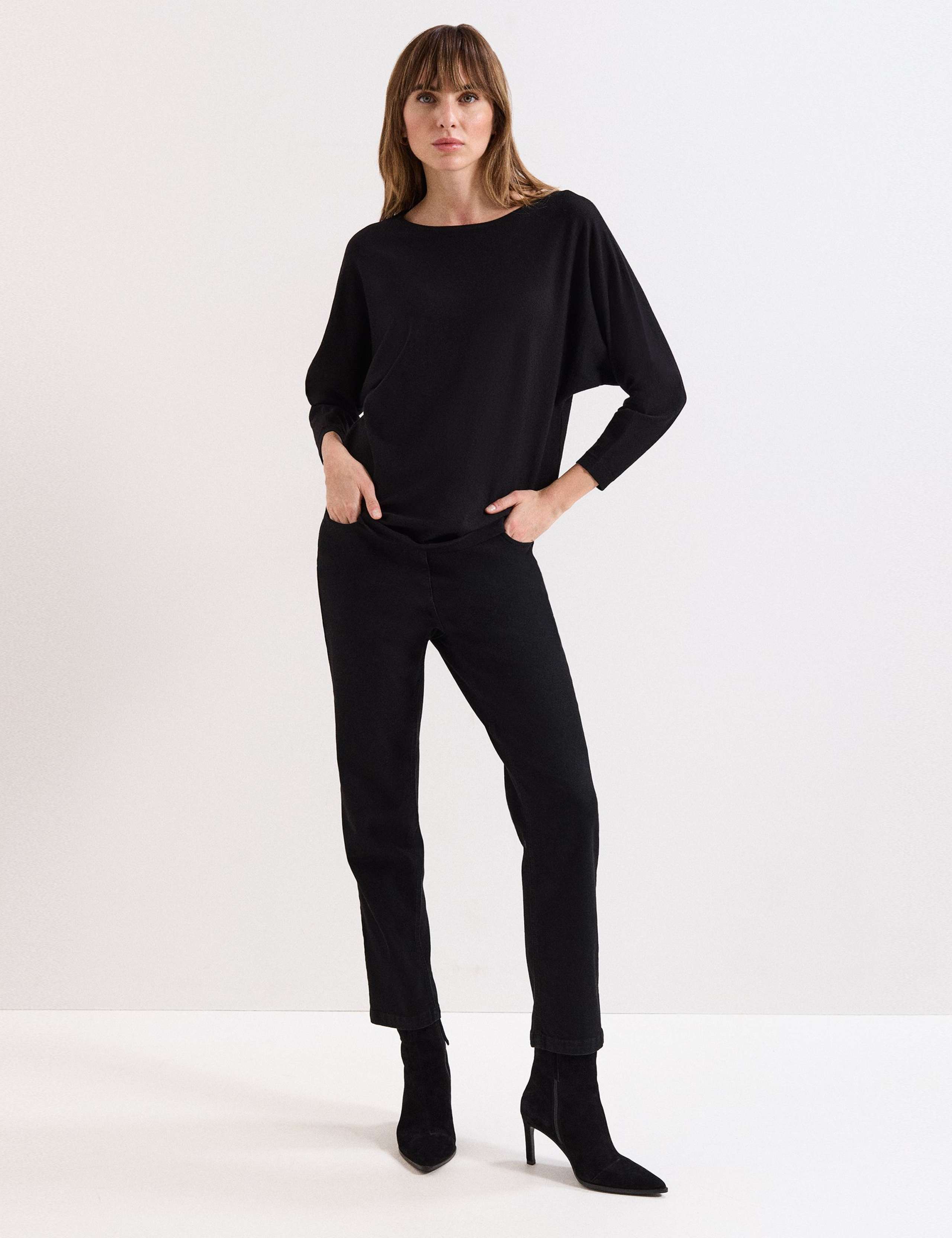 Textured Slash Neck Longline Jumper 3 of 7