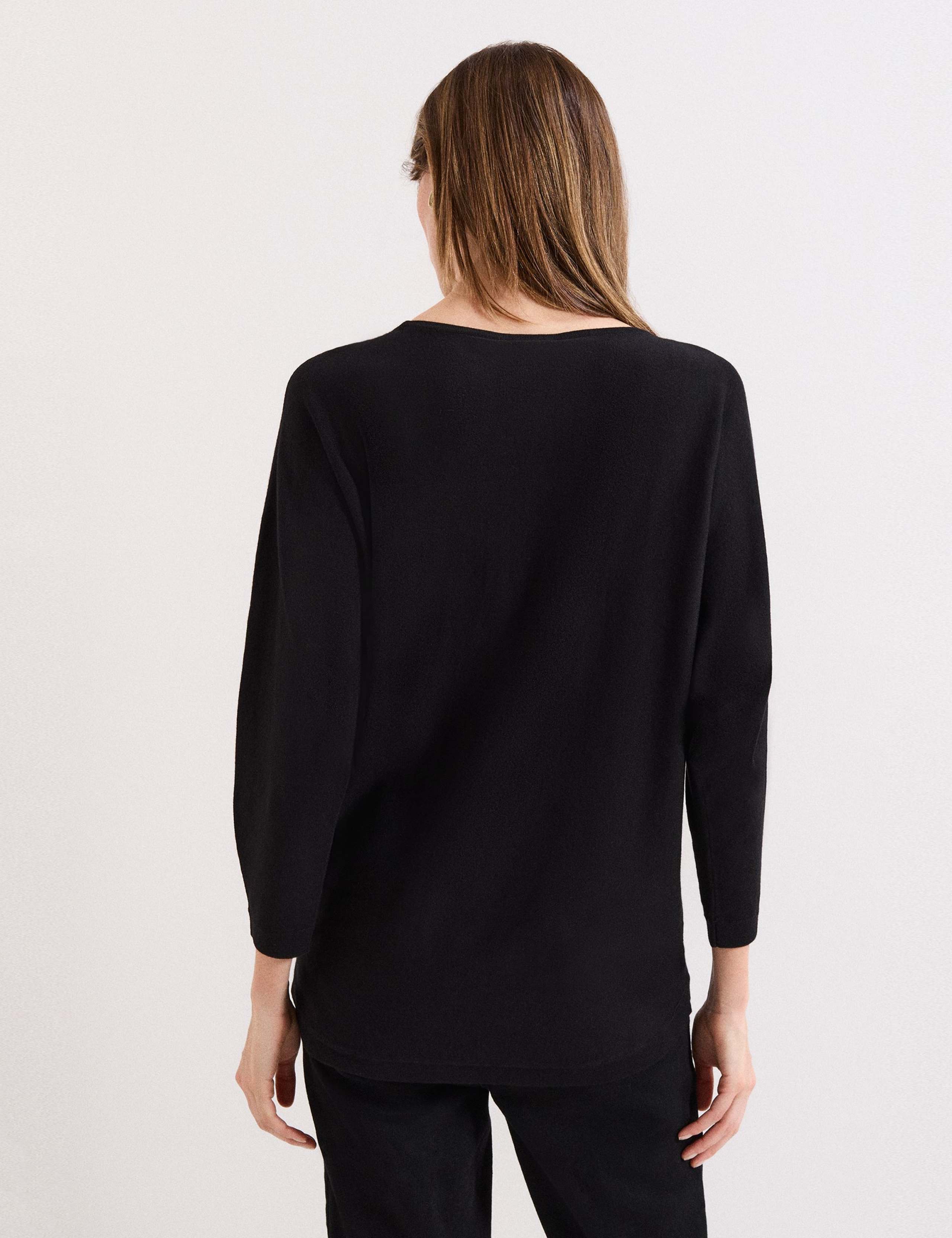 Textured Slash Neck Longline Jumper 5 of 7