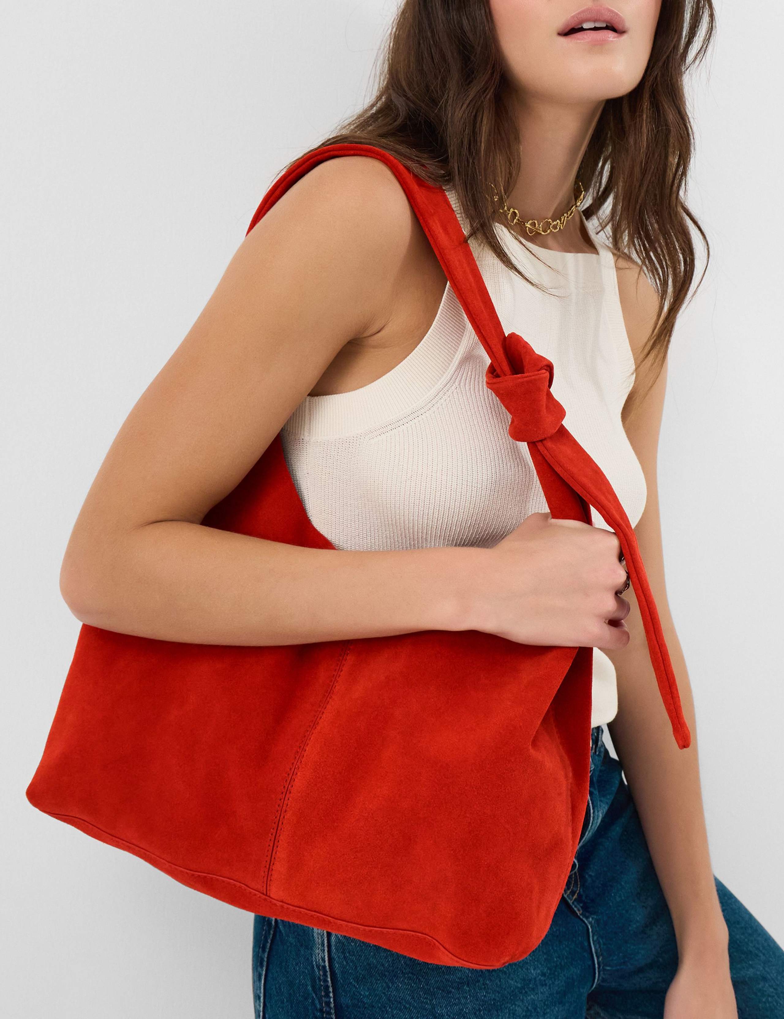 Suede Knot Handle Shoulder Bag 3 of 5