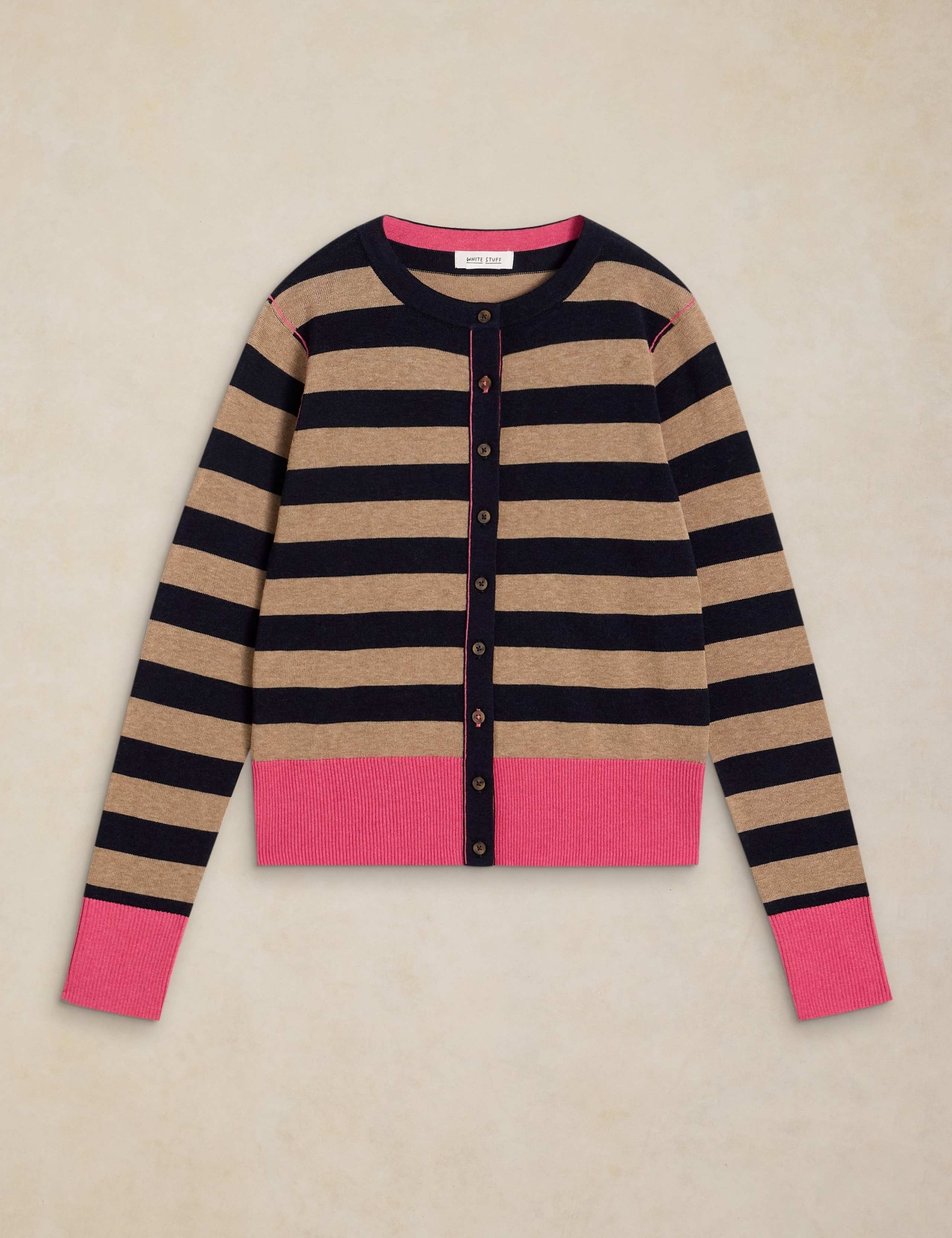 Pure Cotton Striped Cardigan 2 of 6