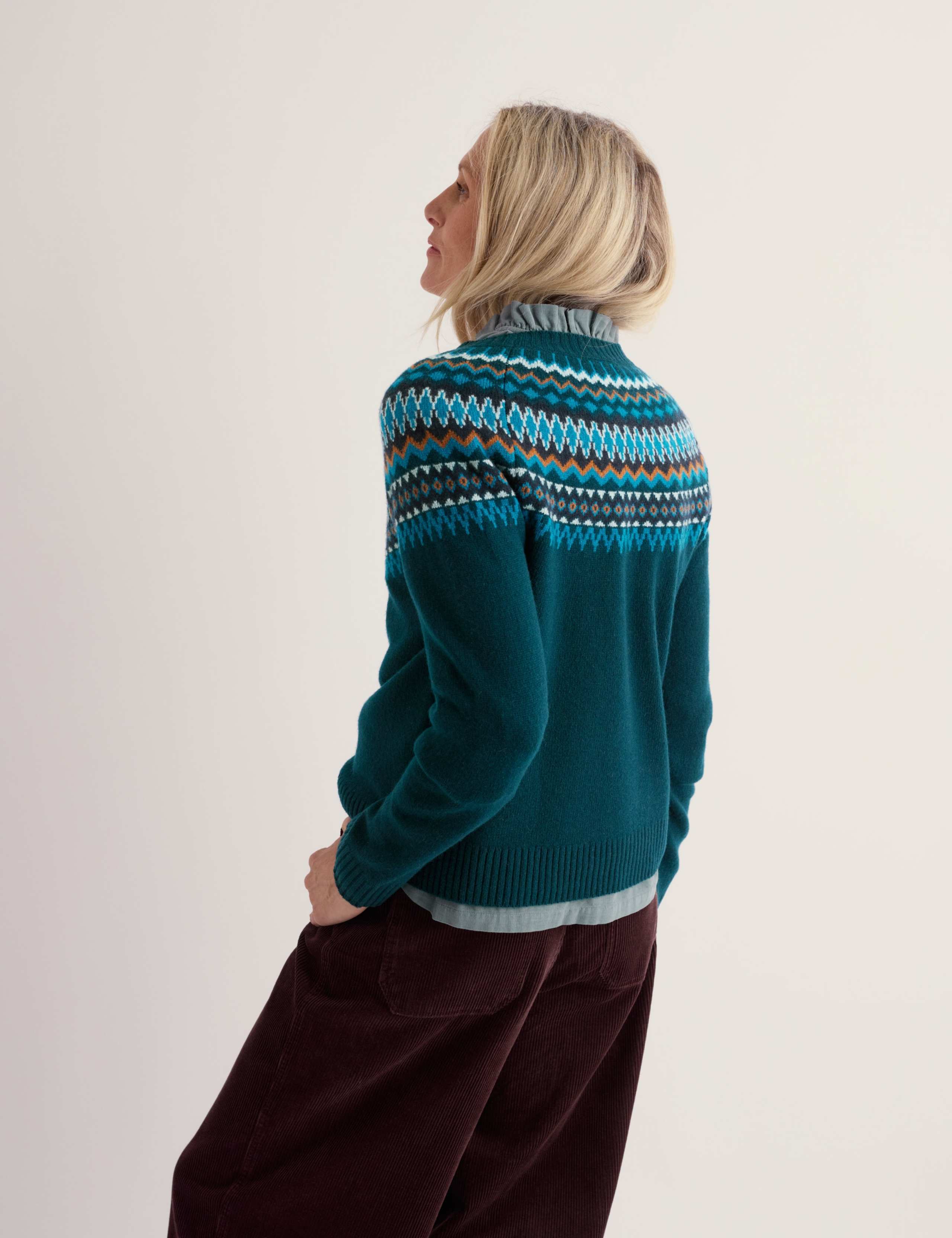 Merino Wool Rich Fairisle Crew Neck Jumper 3 of 5