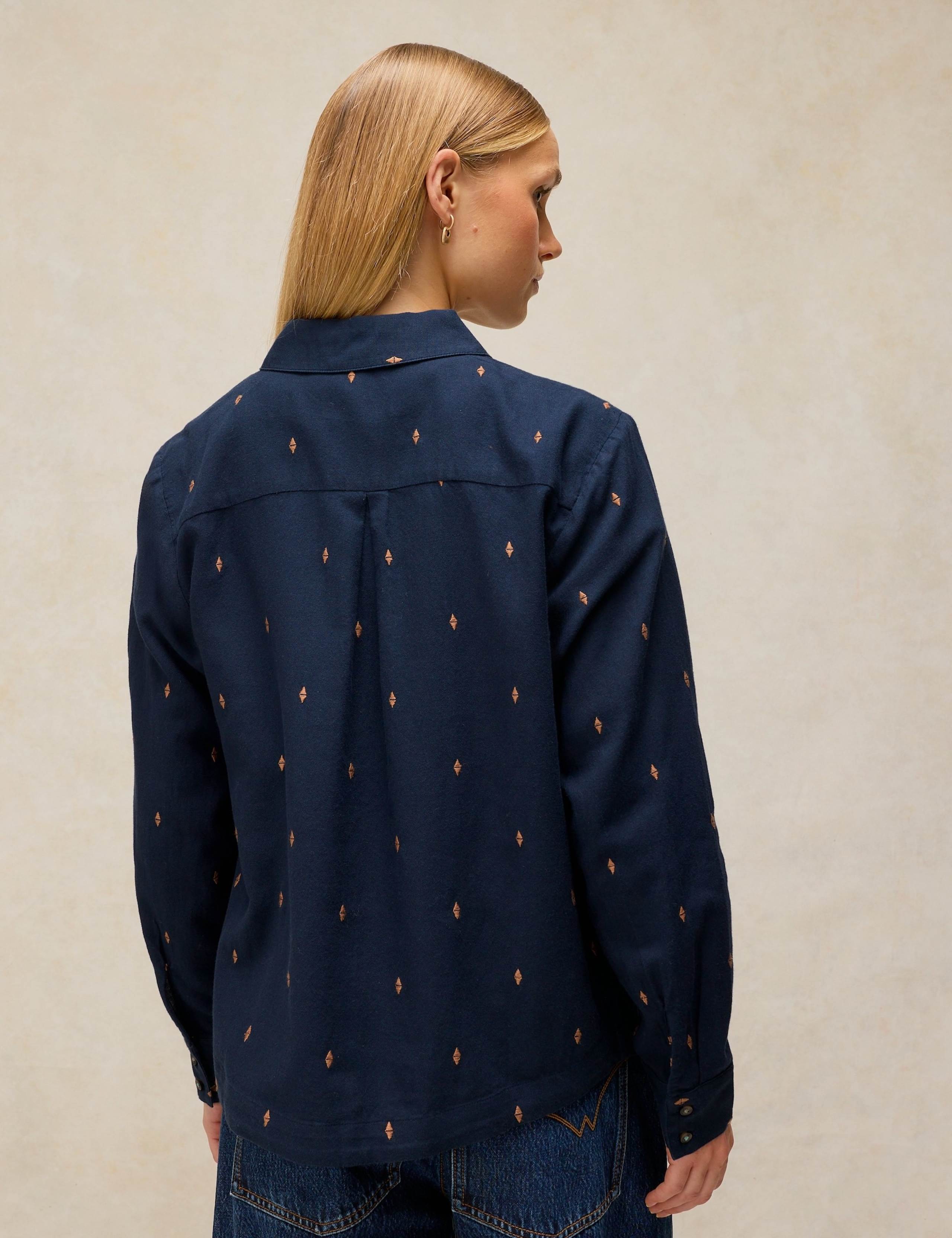 Pure Cotton Embroidered Collared Shirt 3 of 6