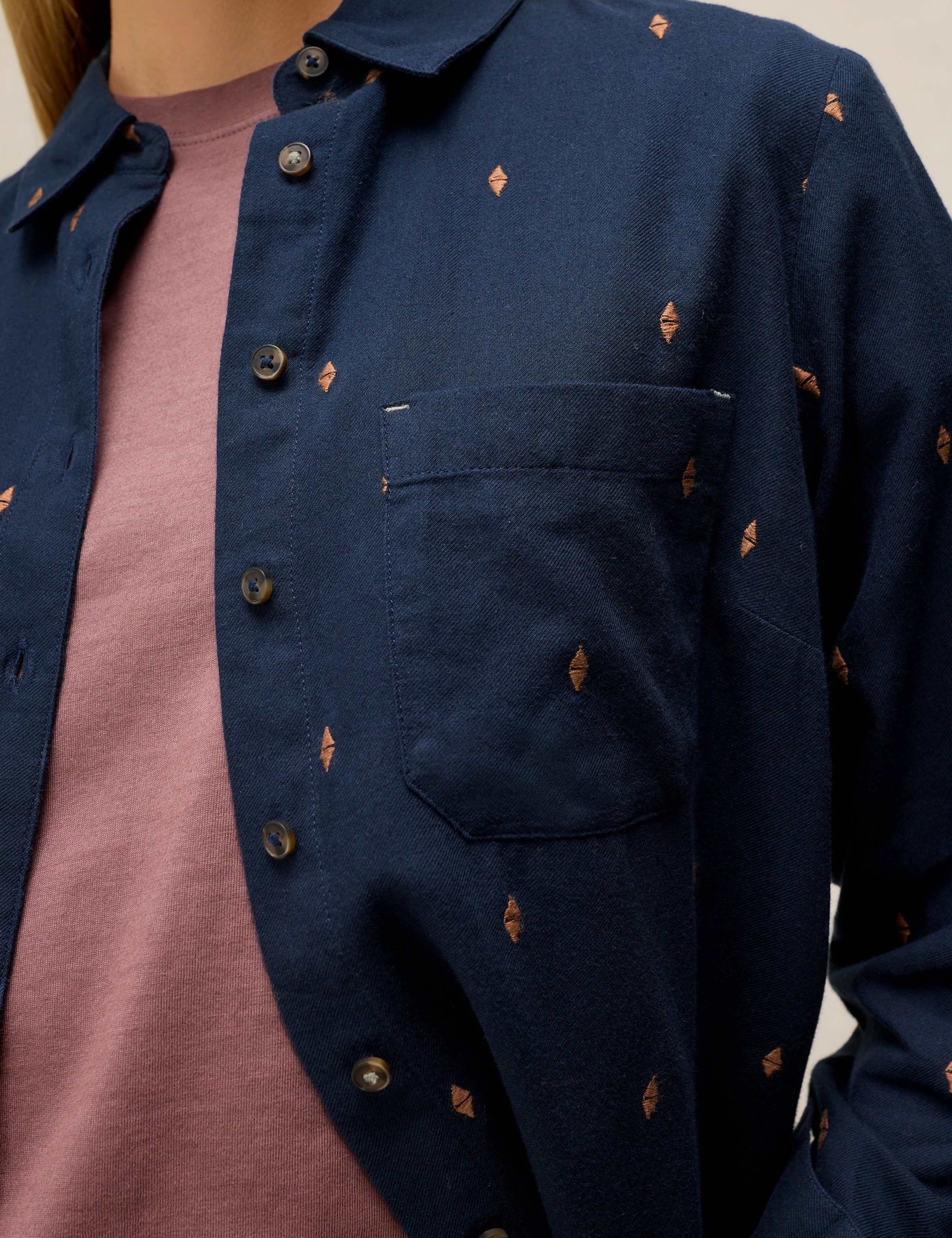 Pure Cotton Embroidered Collared Shirt 5 of 6