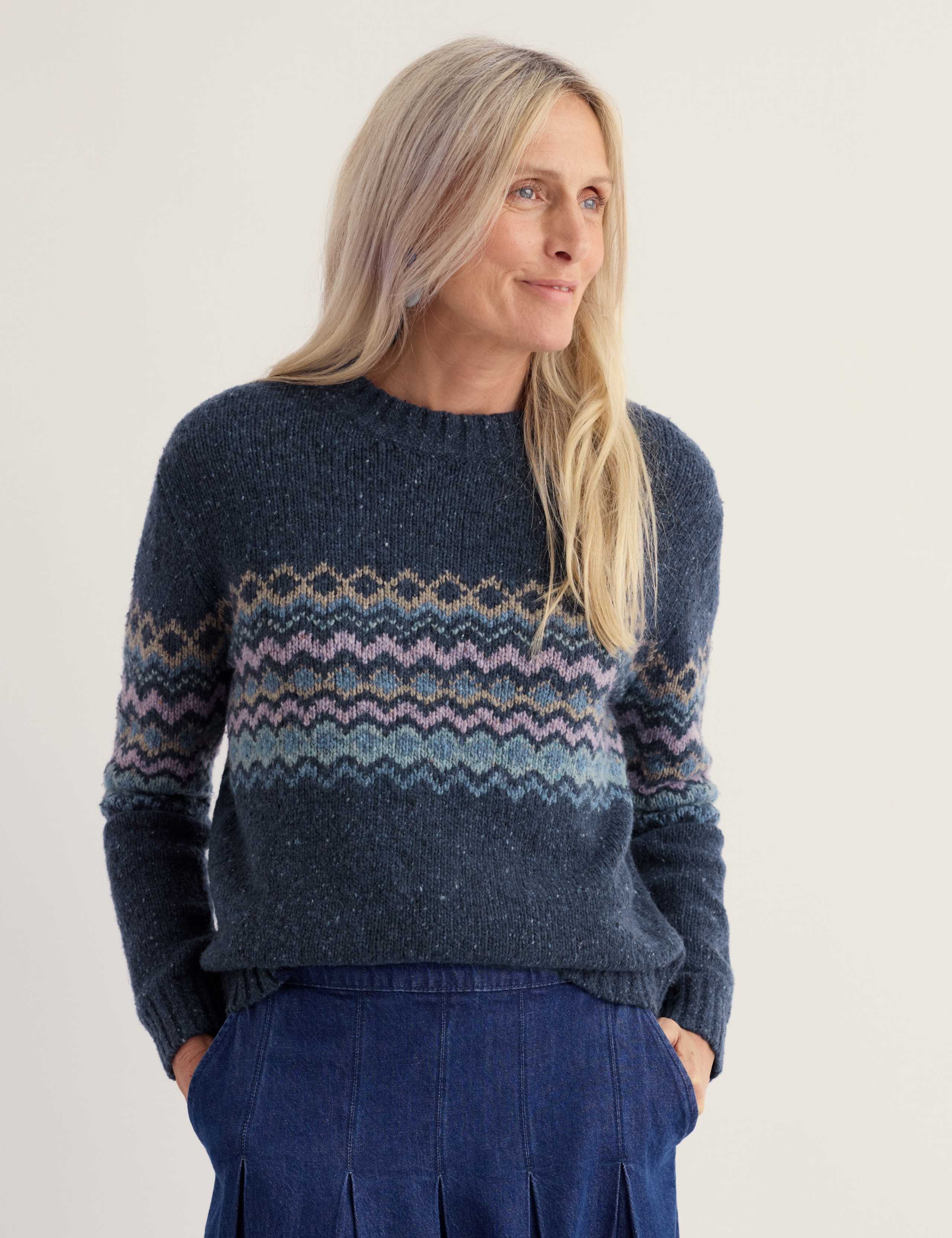 Merino Wool Rich Fairisle Crew Neck Relaxed Jumper 1 of 5