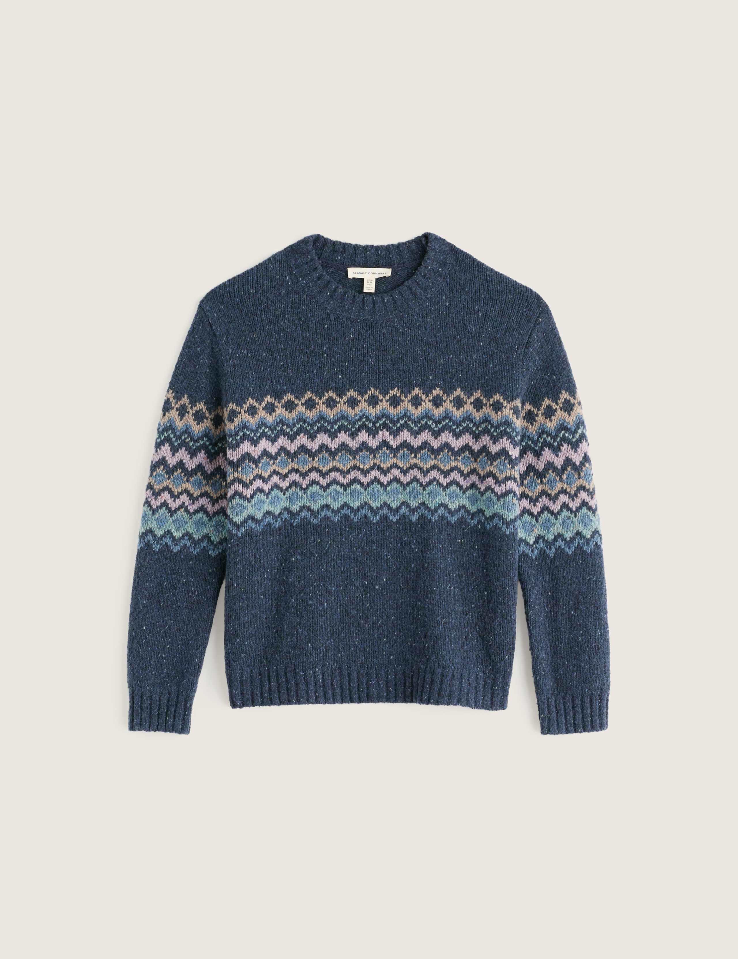 Merino Wool Rich Fairisle Crew Neck Relaxed Jumper 2 of 5
