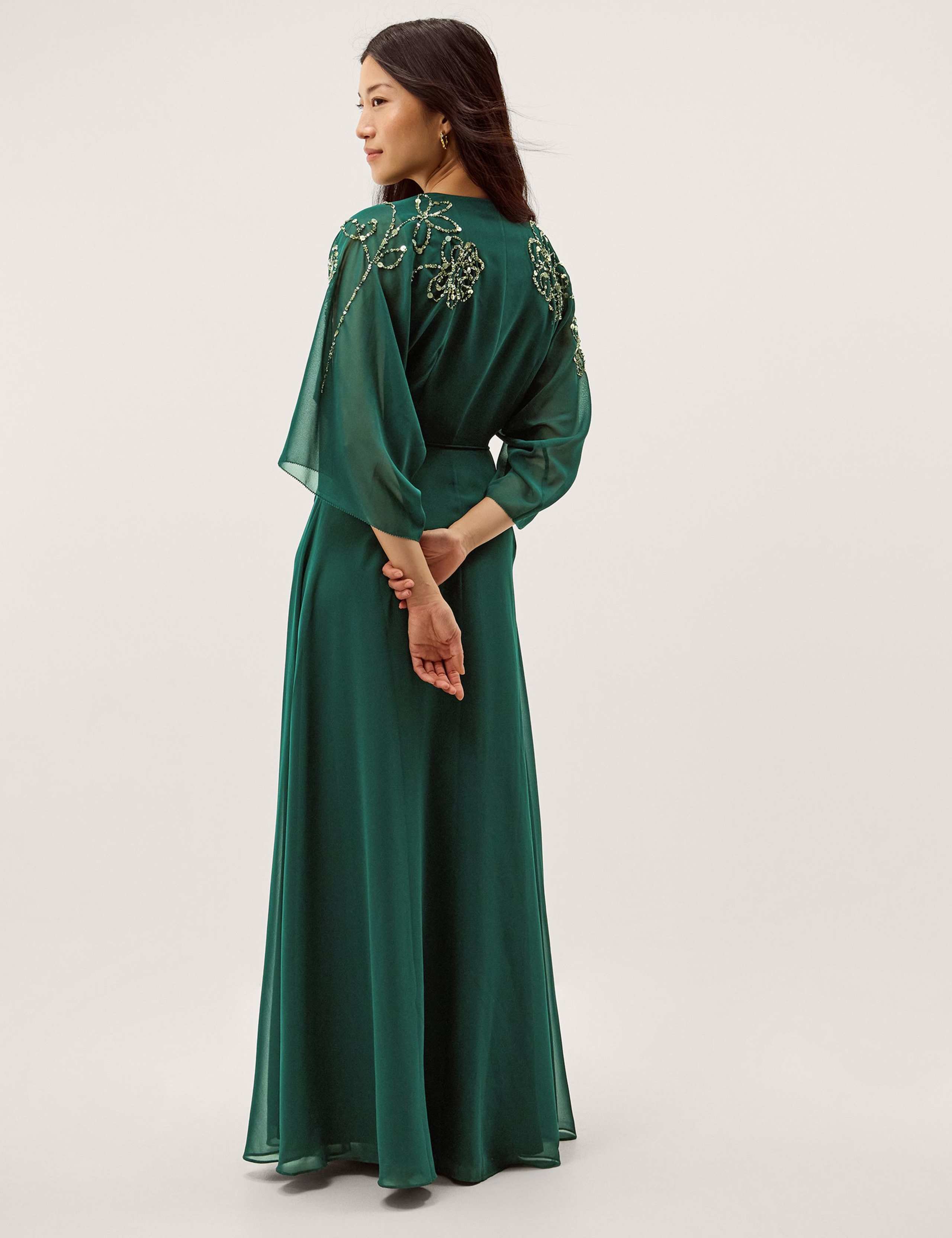 Embellished V-Neck Midi Wrap Dress 5 of 5