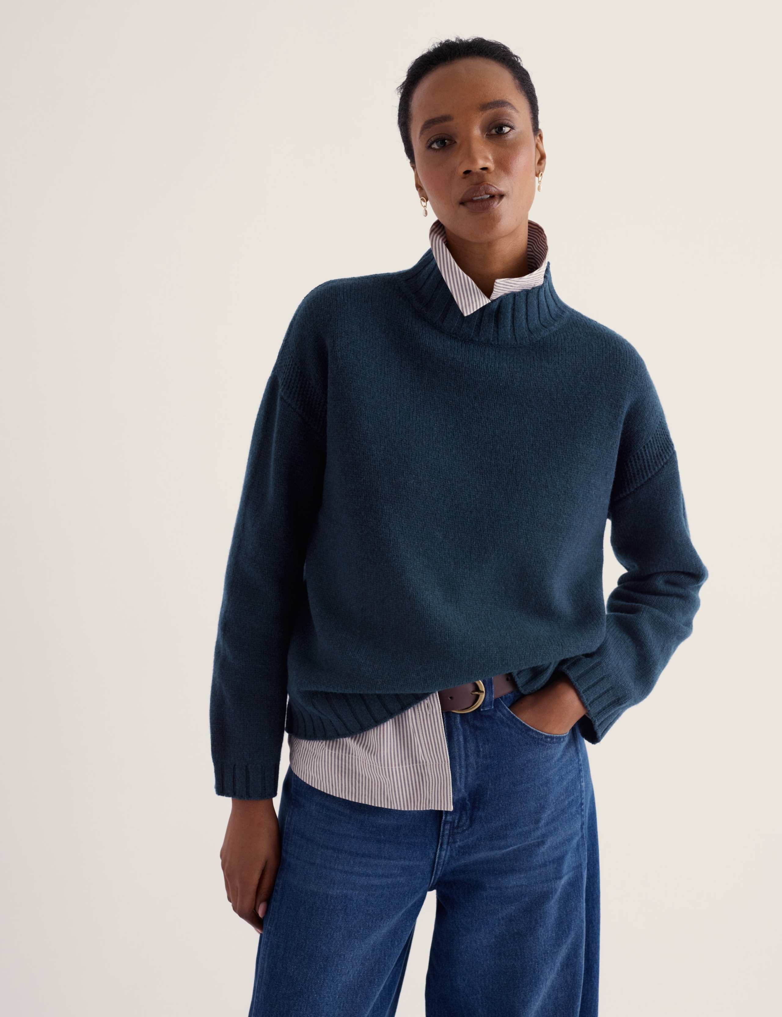 Wool Rich Roll Neck Oversized Jumper 3 of 5