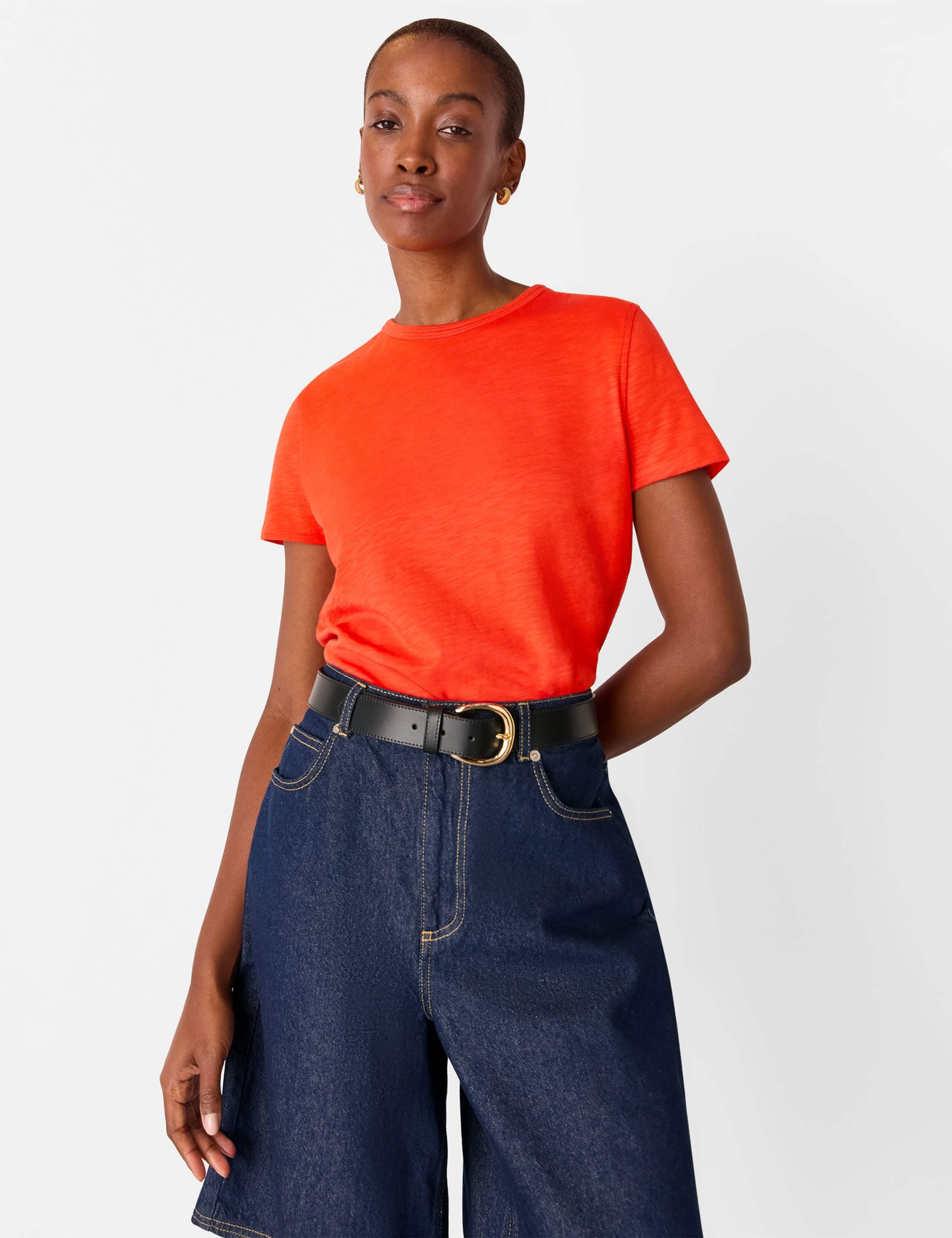 Cotton Rich Double Trim Crew Neck T-Shirt 4 of 4