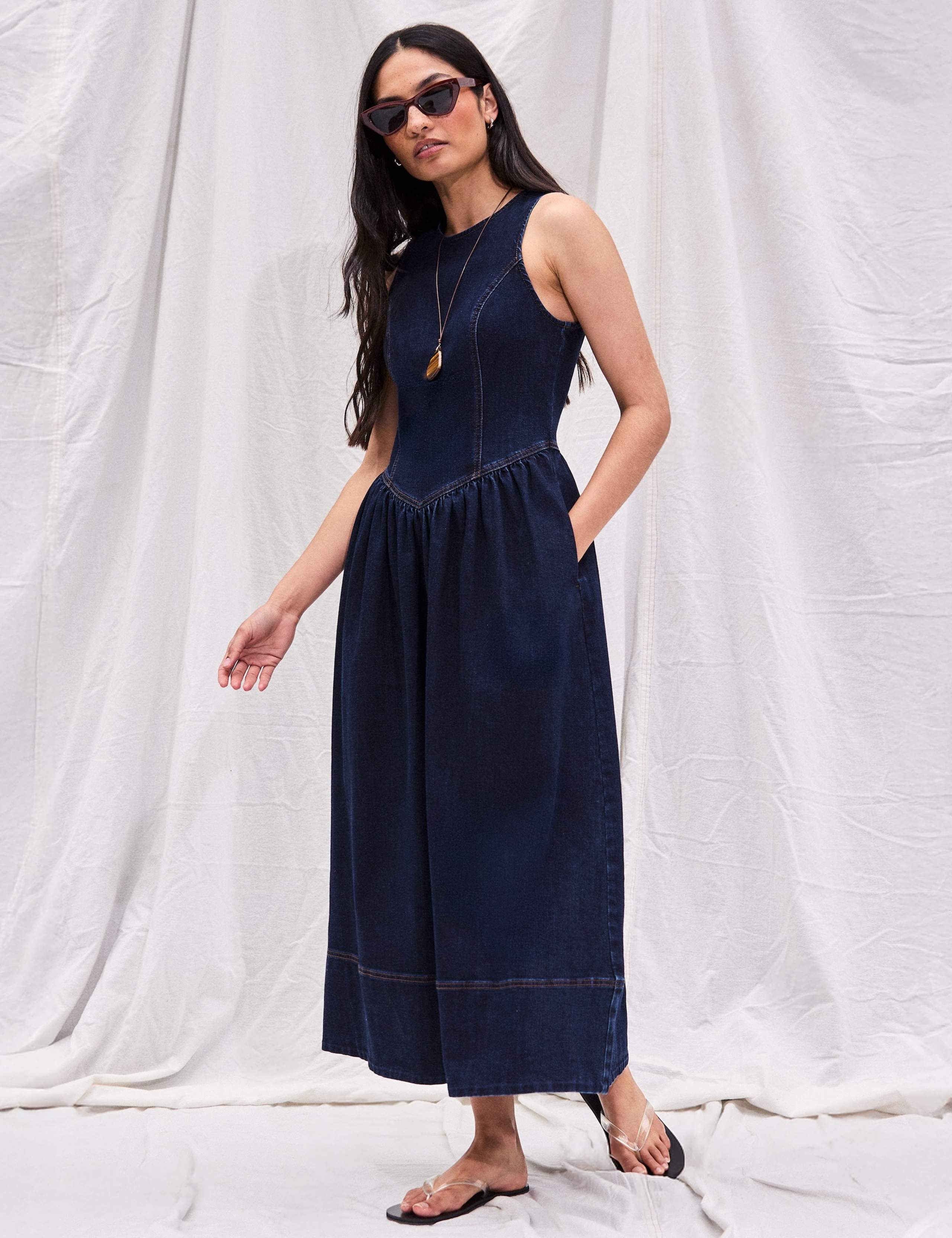 Cotton Rich Midi Waisted Dress 1 of 5