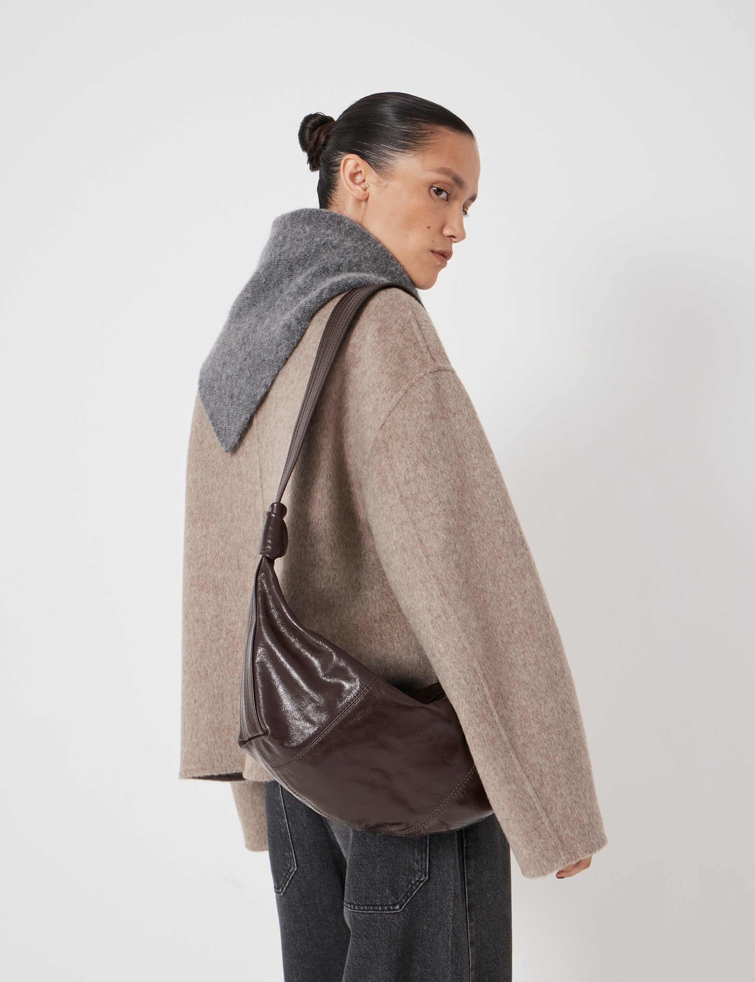 Oversized Leather Crescent Shoulder Bag 5 of 6