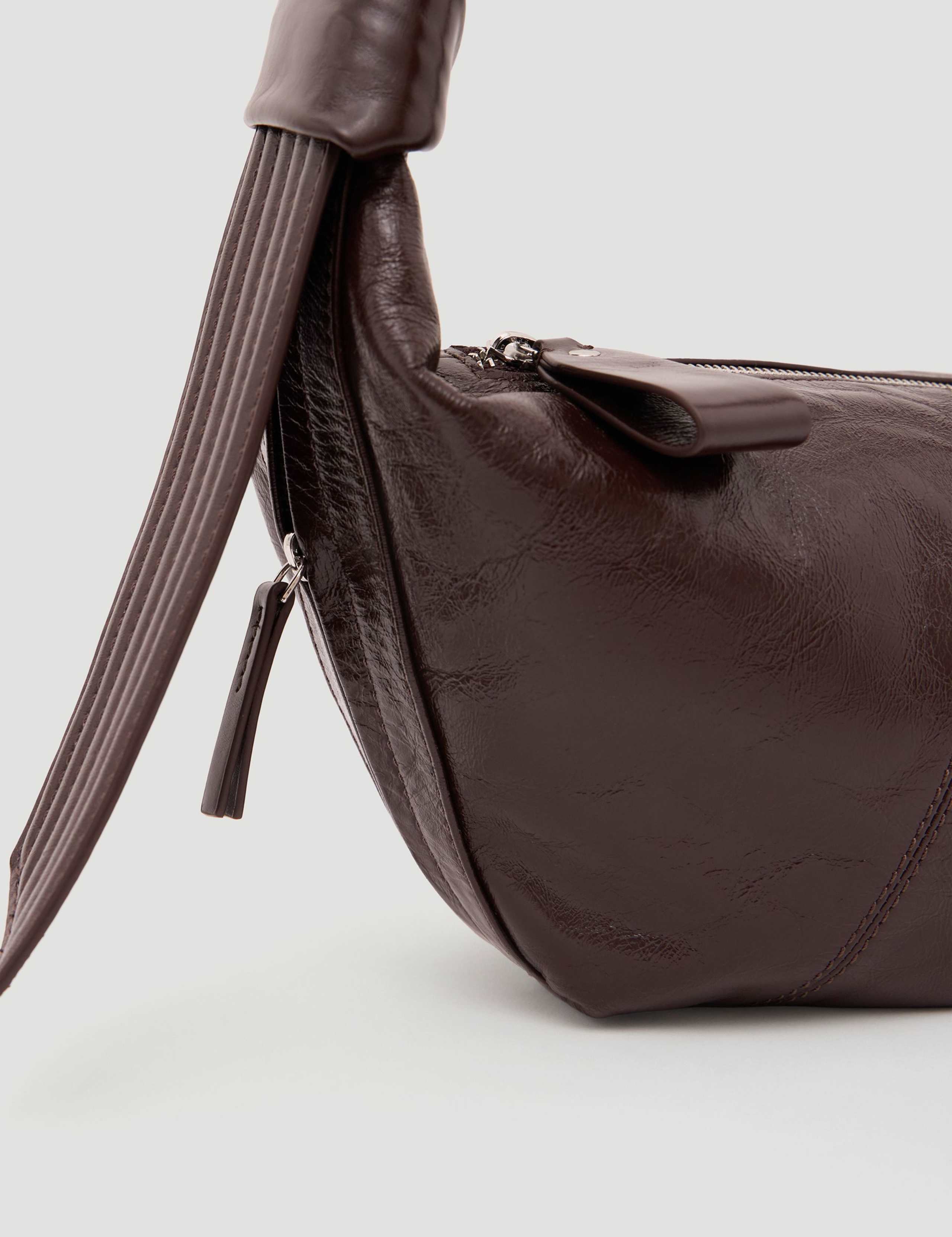 Oversized Leather Crescent Shoulder Bag 6 of 6