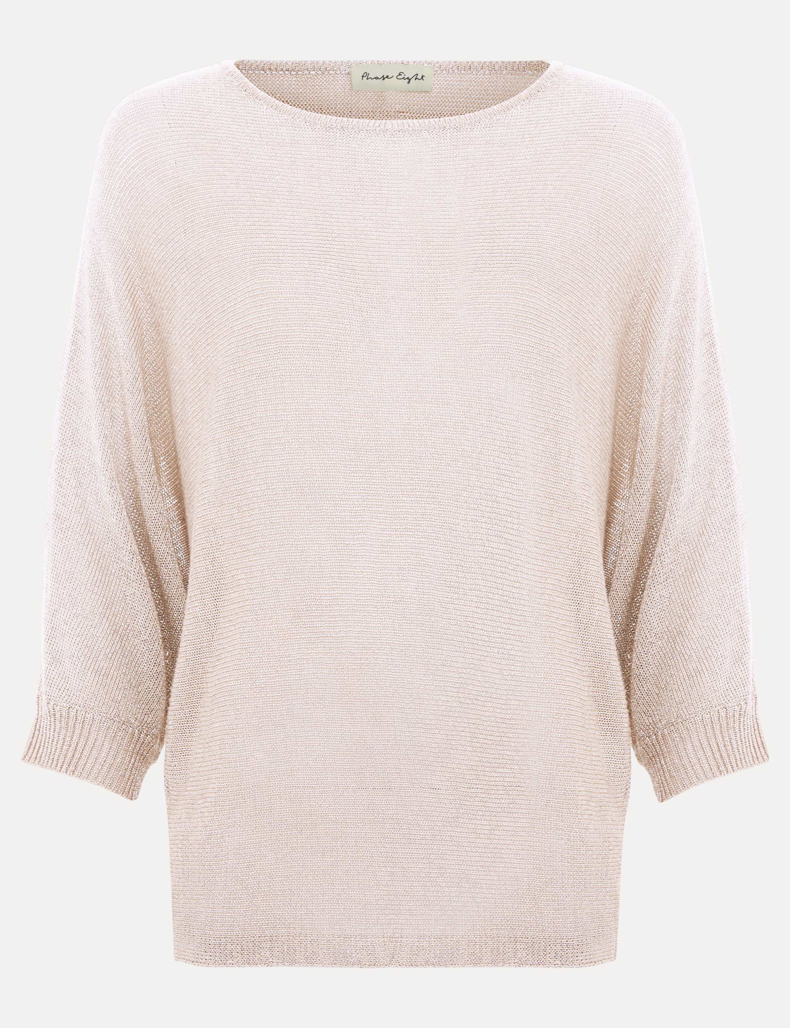 Sequin Slash Neck Batwing Sleeve Jumper 2 of 7