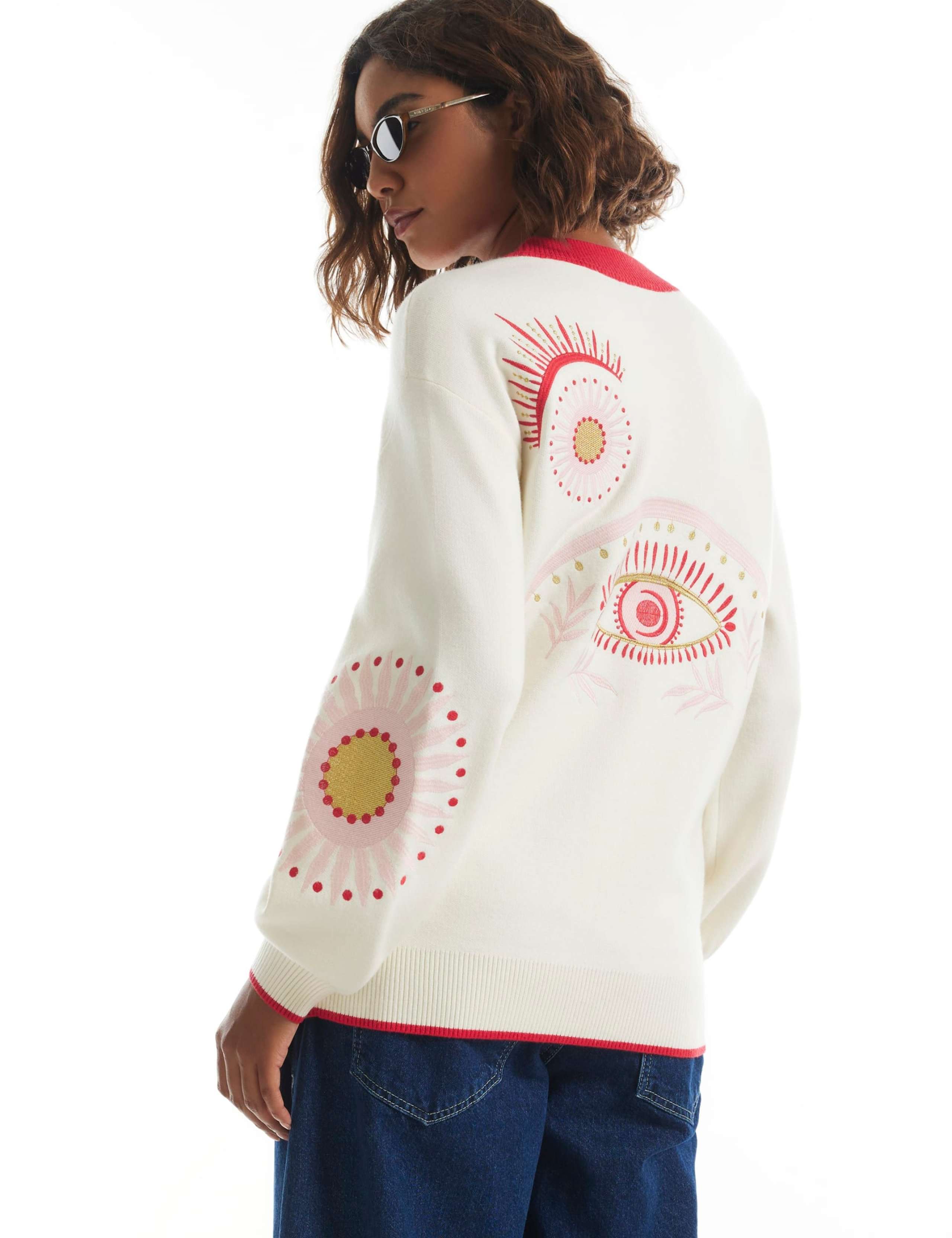 Pure Cotton Embroidered Cardigan 3 of 4